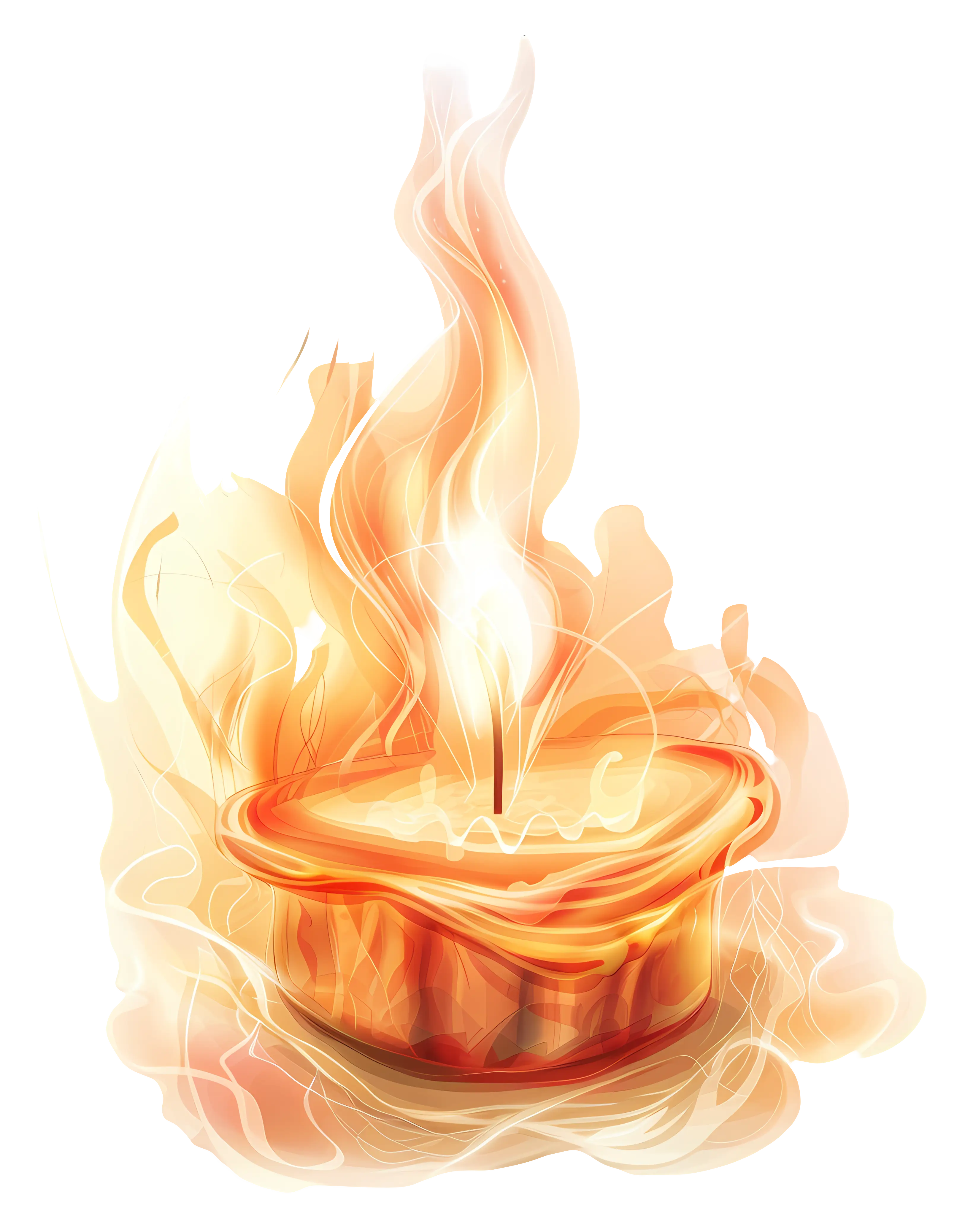 Flaming Candle with Glowing Light