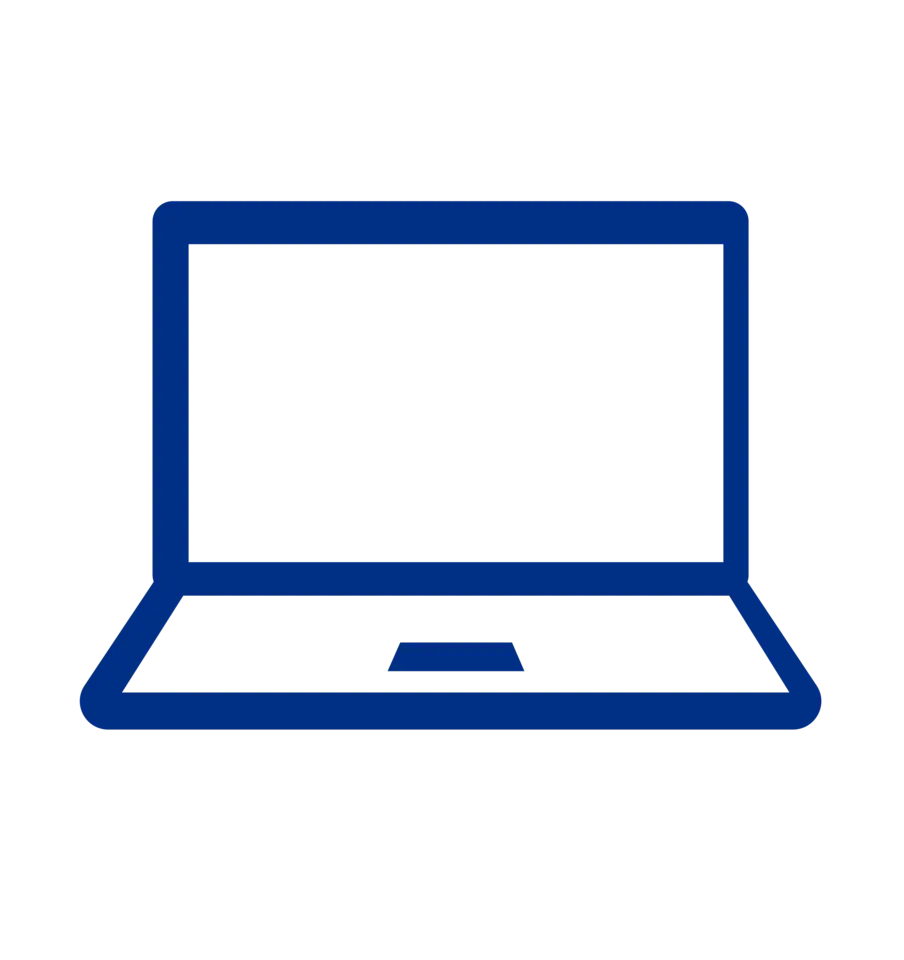 Simple Blue Laptop Icon Illustration