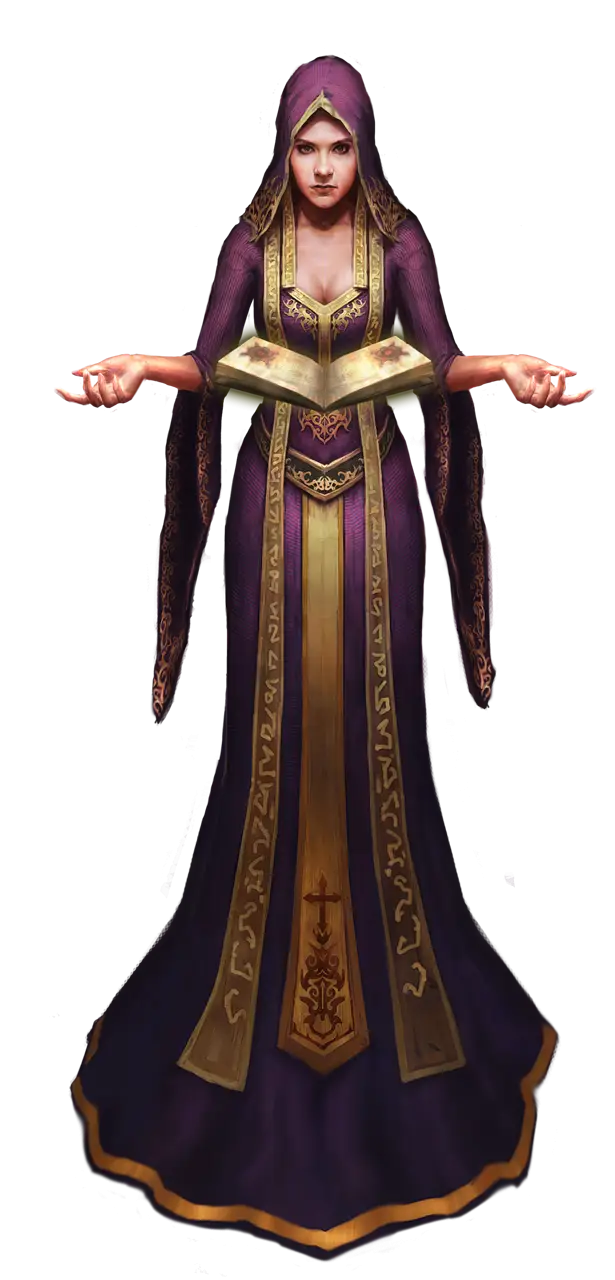 Mystical Woman in Purple Robe