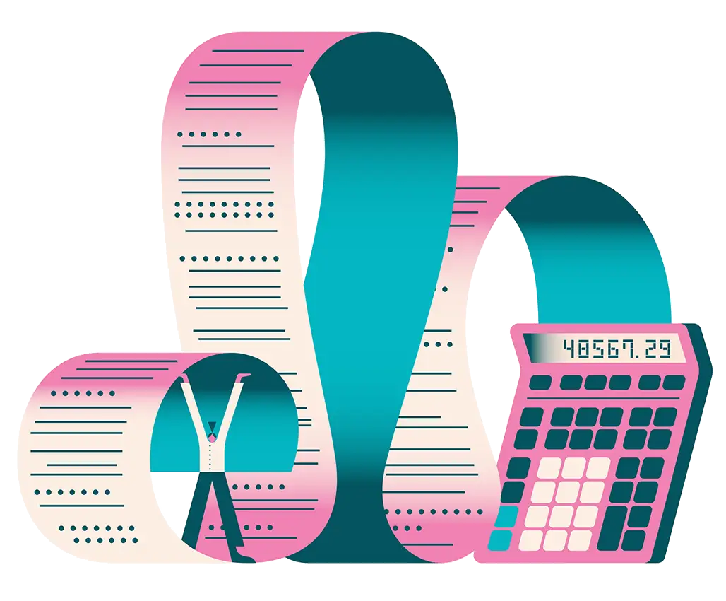 Calculator and Receipt for Financial Management
