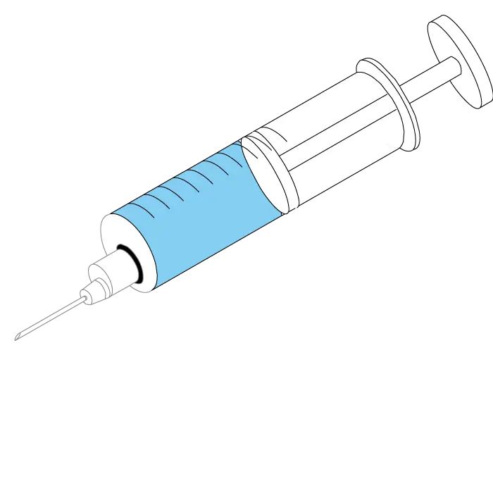 Syringe with Blue Liquid for Medical Purpose