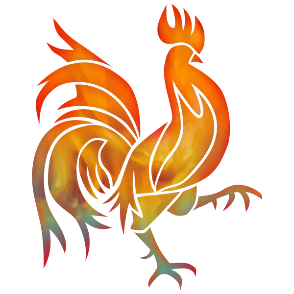 Fiery Rooster Graphic Illustration
