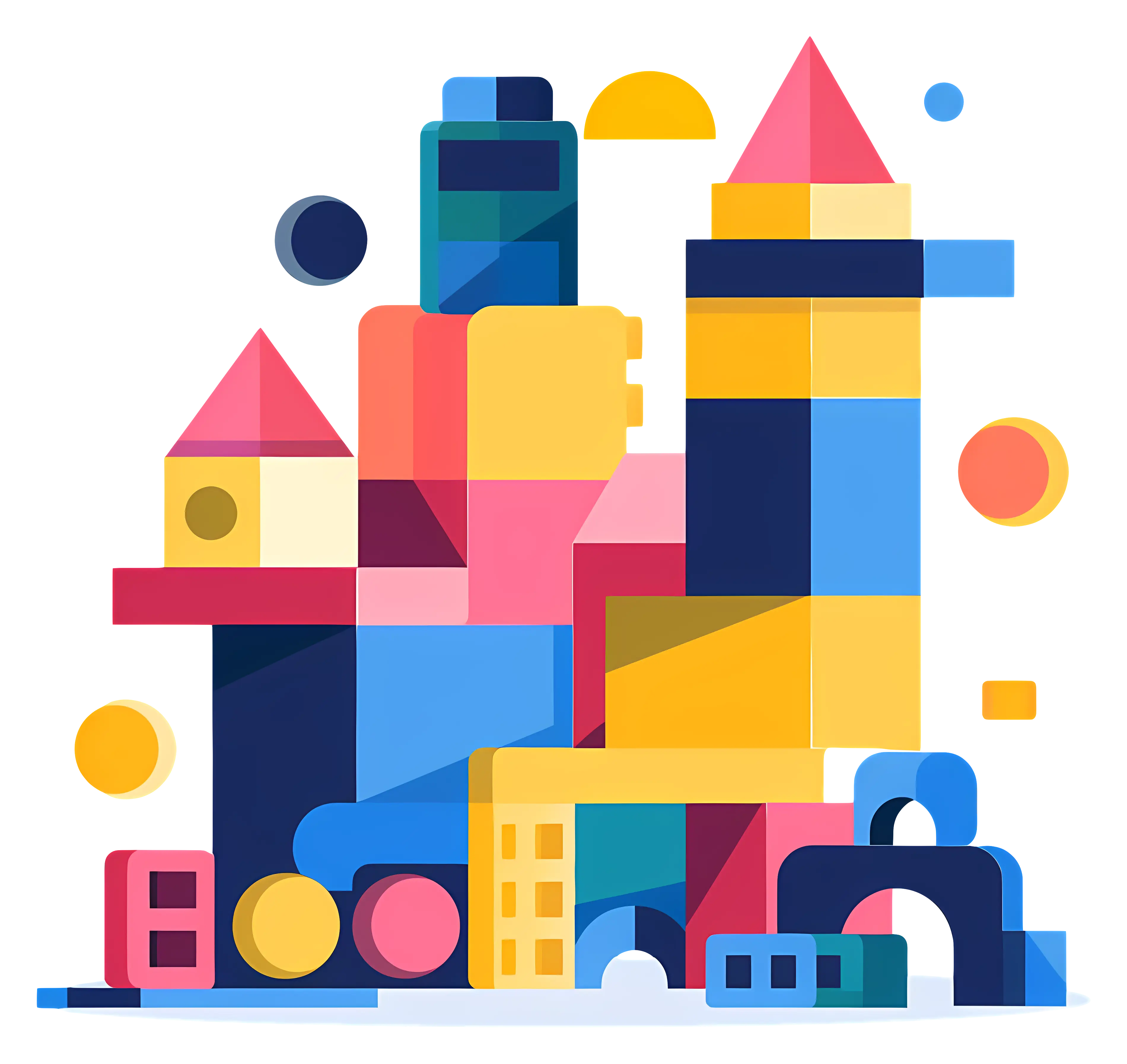 Colorful Abstract Buildings Artwork