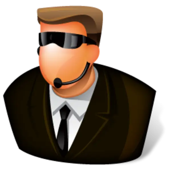 Cartoon Security Guard with Headset