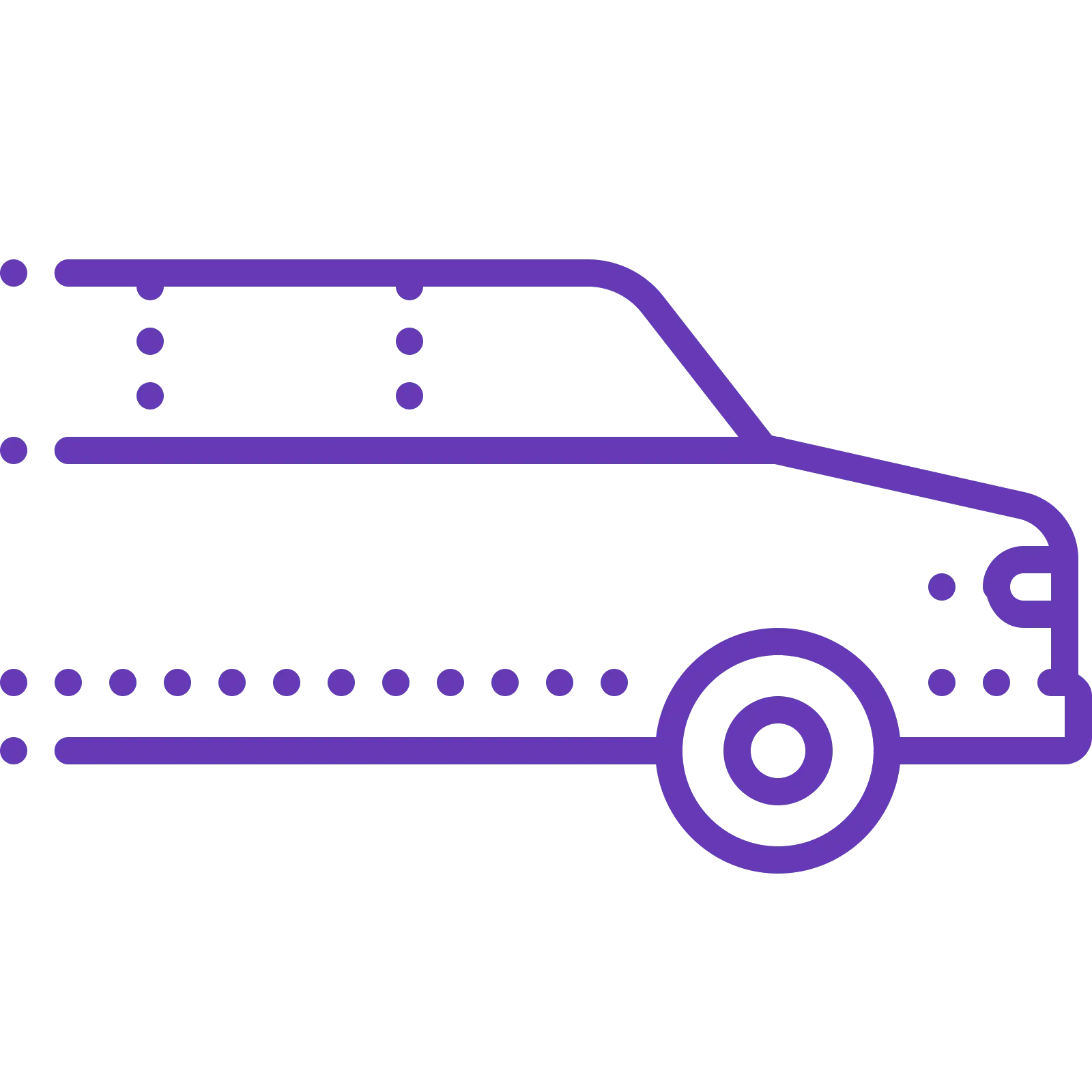 Modern Vehicle Icon in Purple