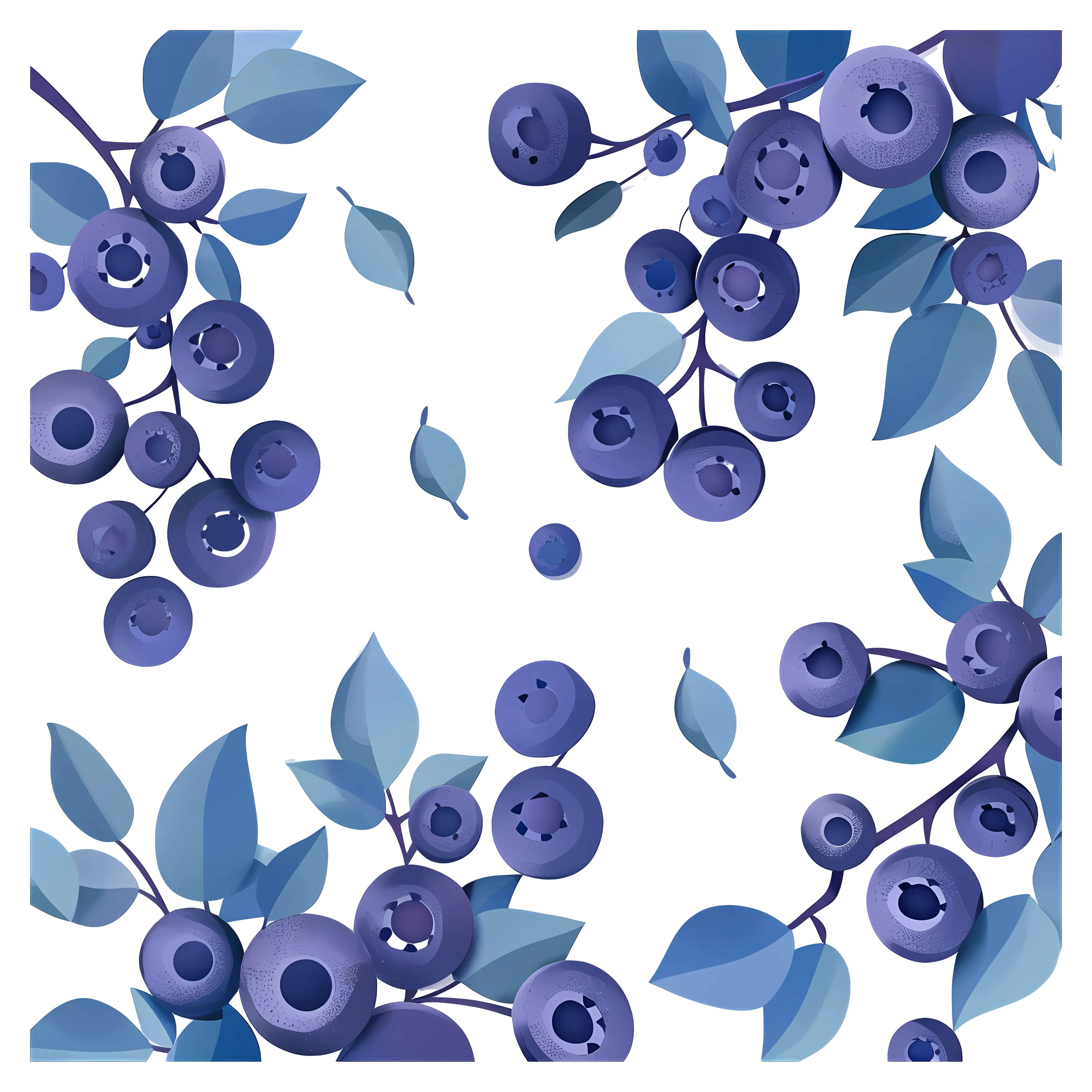 Blueberry Branches Illustration