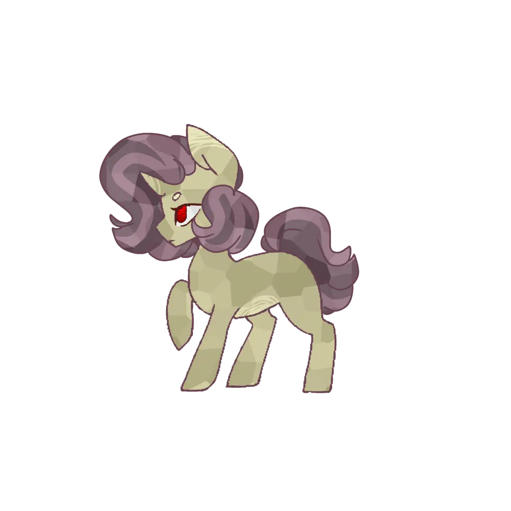 Cartoon Pony Character with Curly Mane