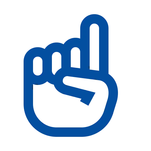 Blue Hand Sign Pointing Upward Gesture