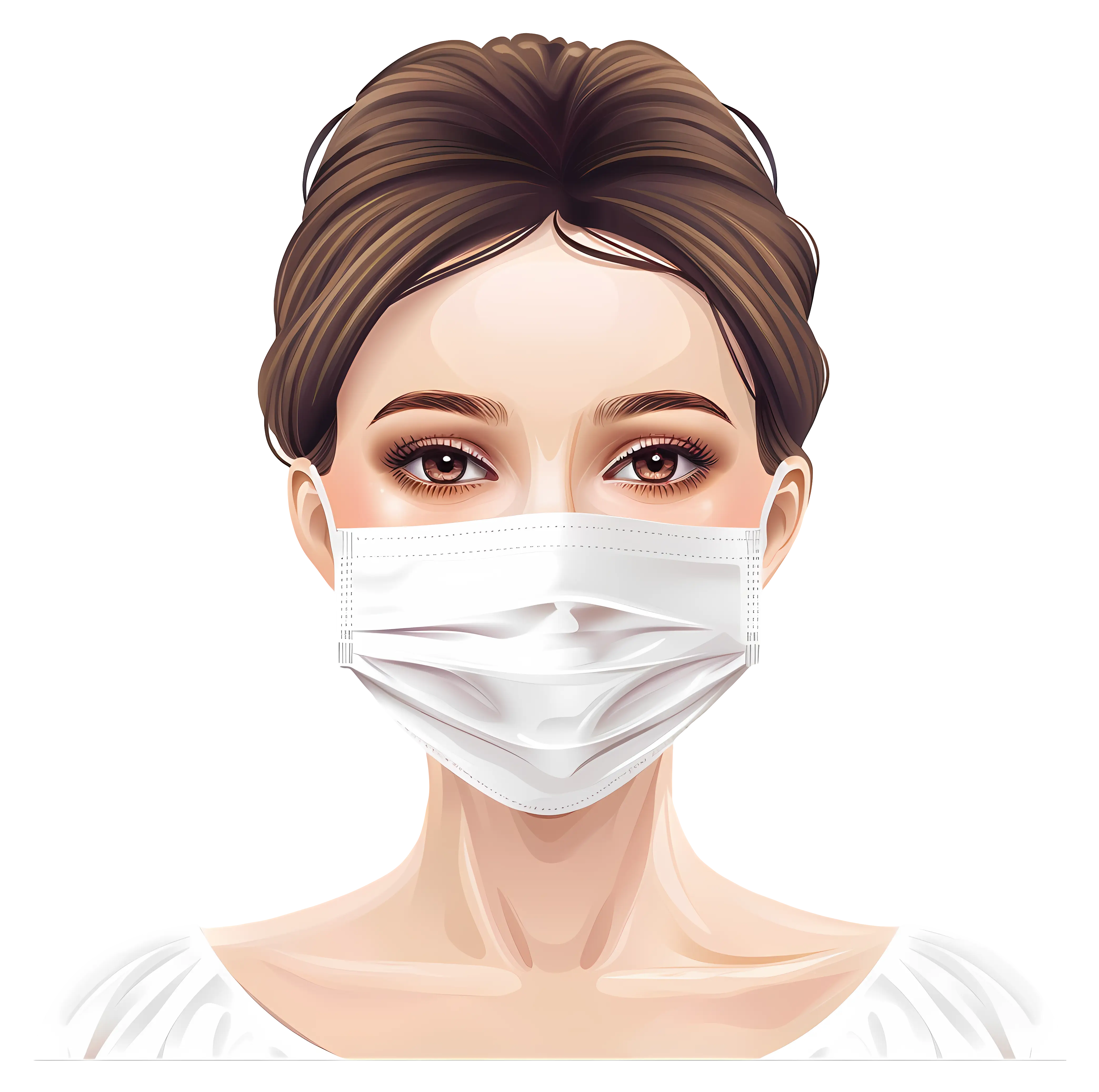 Woman Wearing Mask for Health Safety