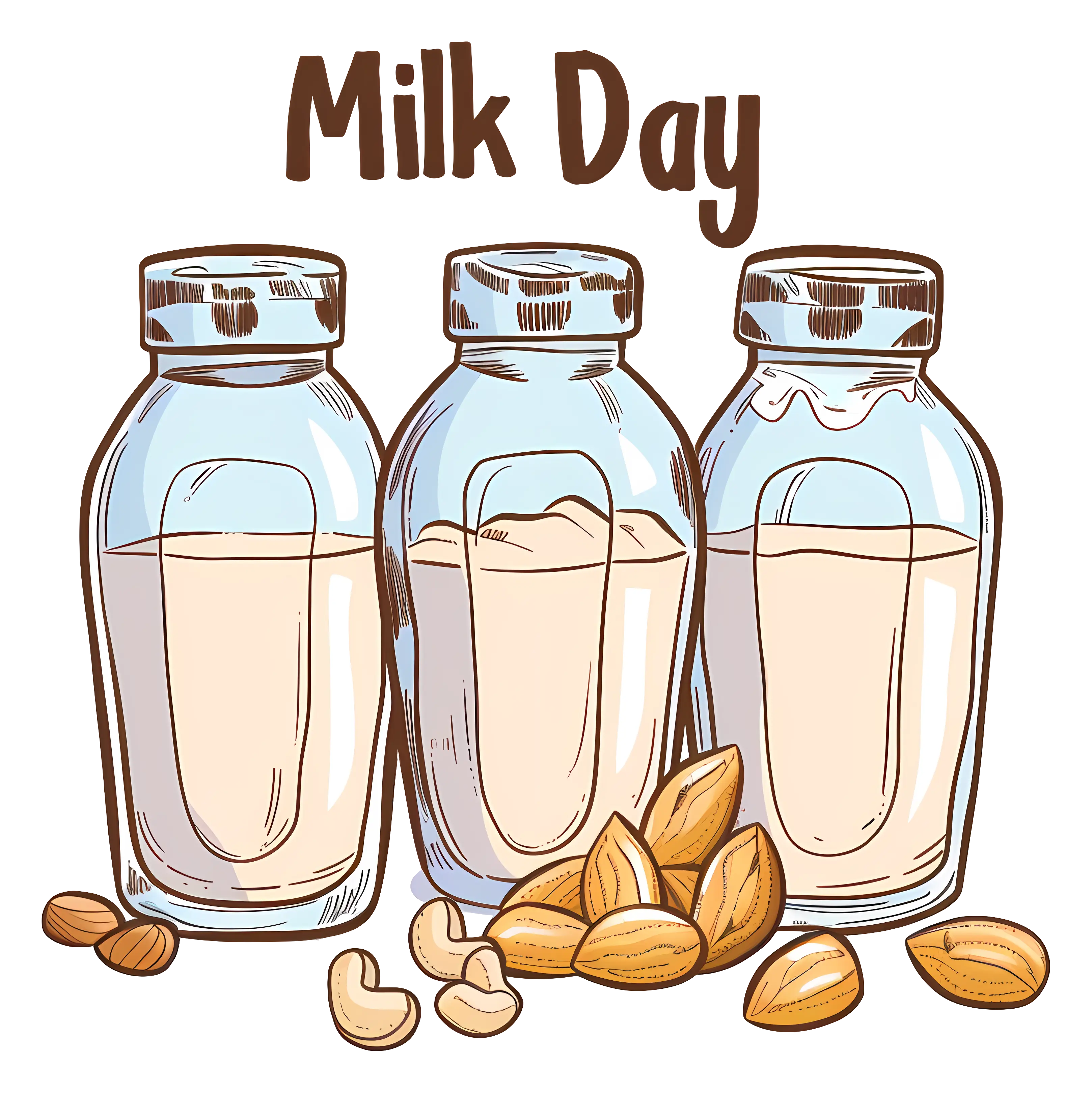 Milk Day with Nut Milk Bottles