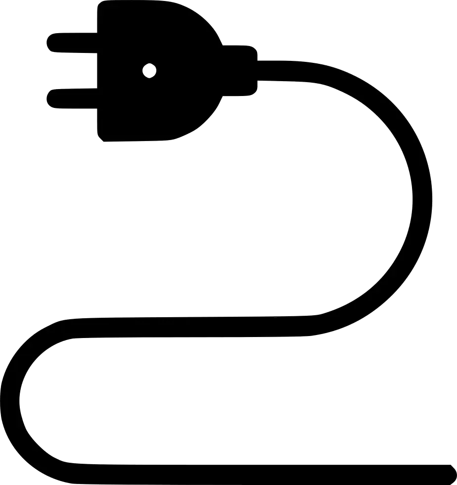 Black Electric Plug and Cable Icon