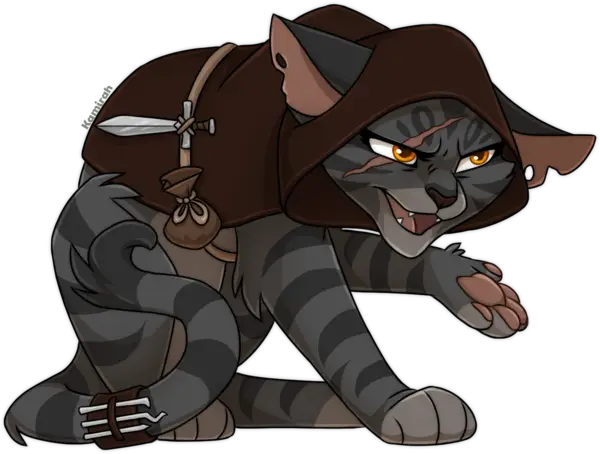 Hooded Cartoon Cat Adventurer