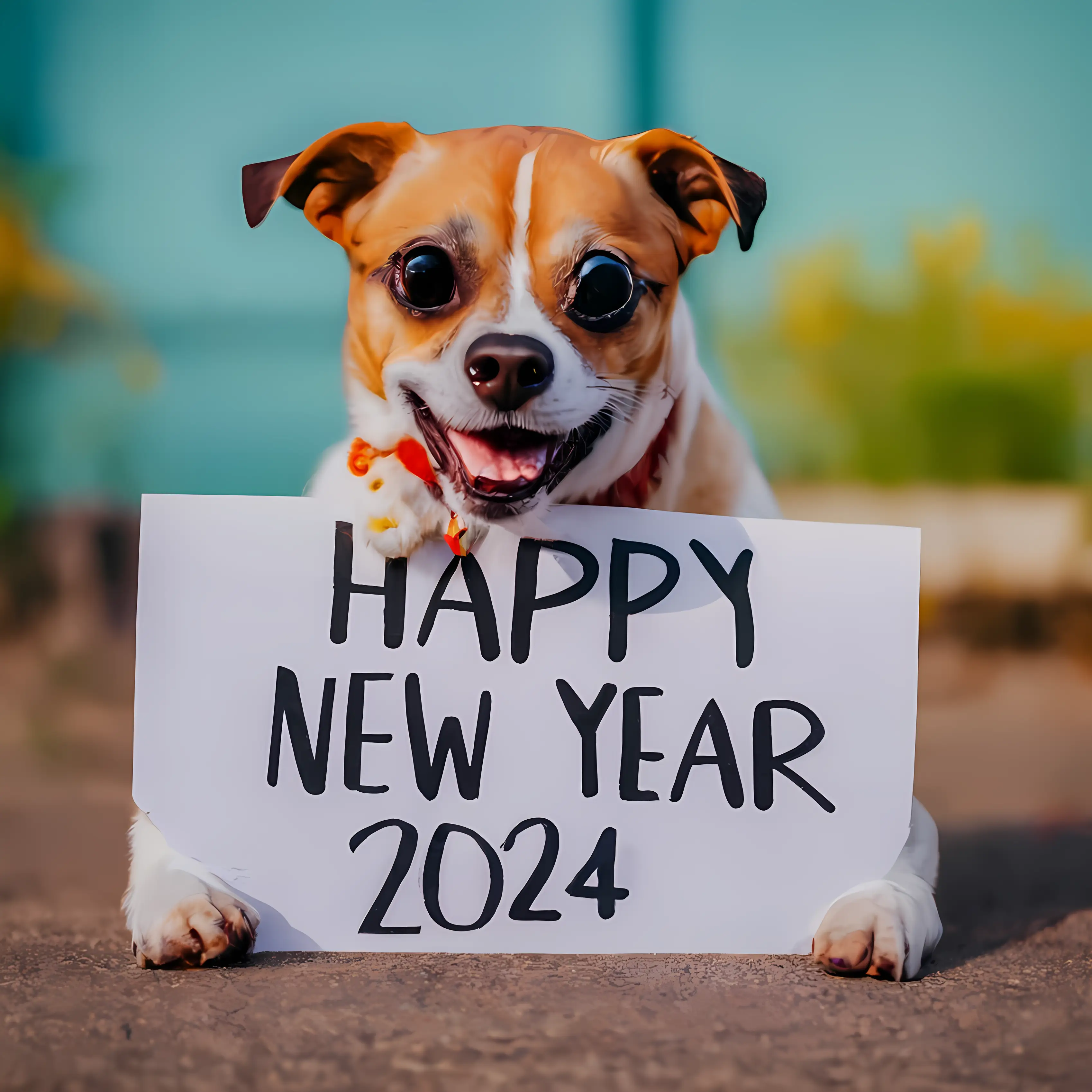 Happy New Year 2024 Dog