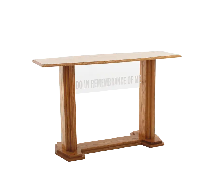 Wooden Rectangular Table with Dual Columns