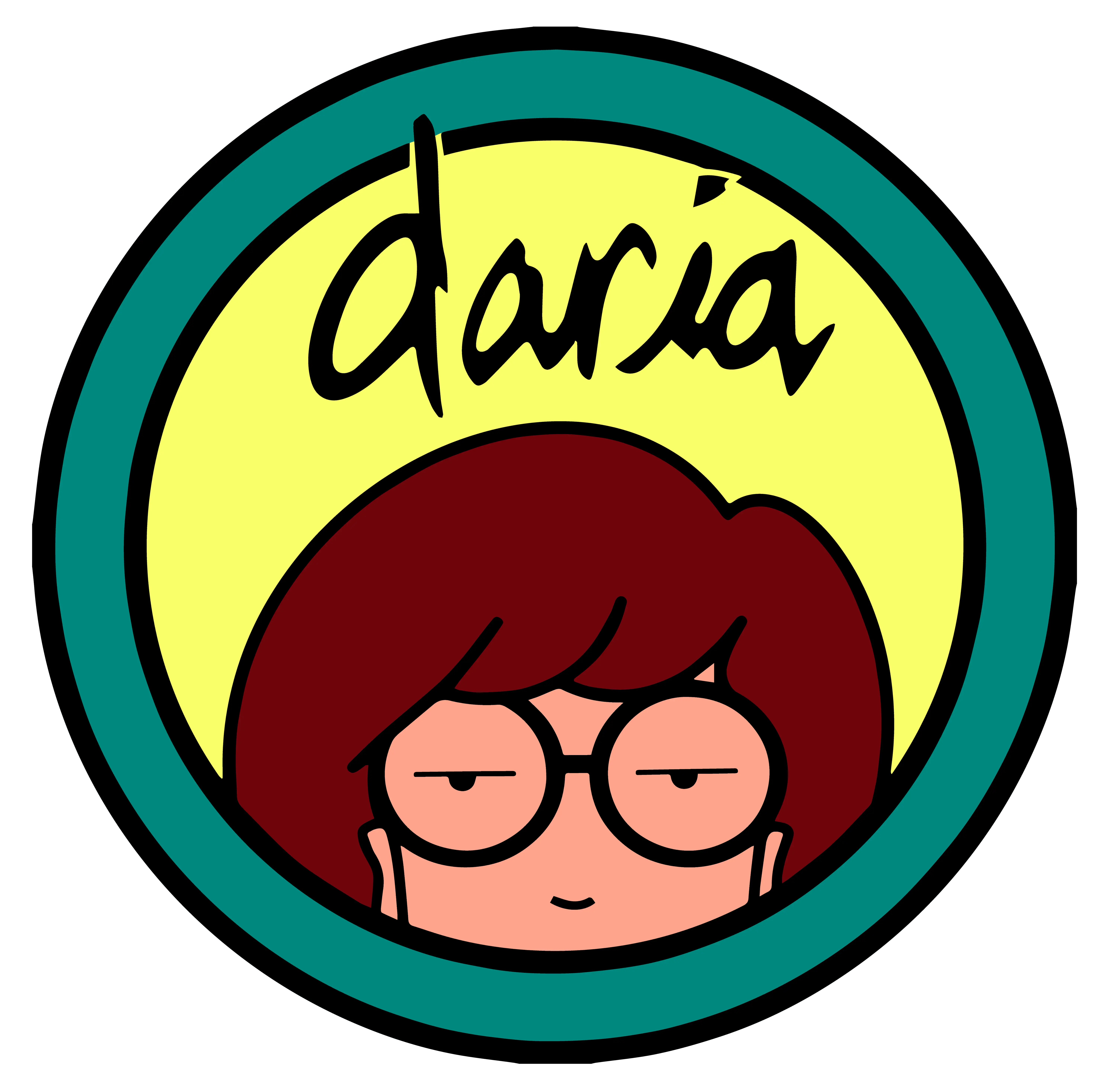 Daria Character Illustration in Circle
