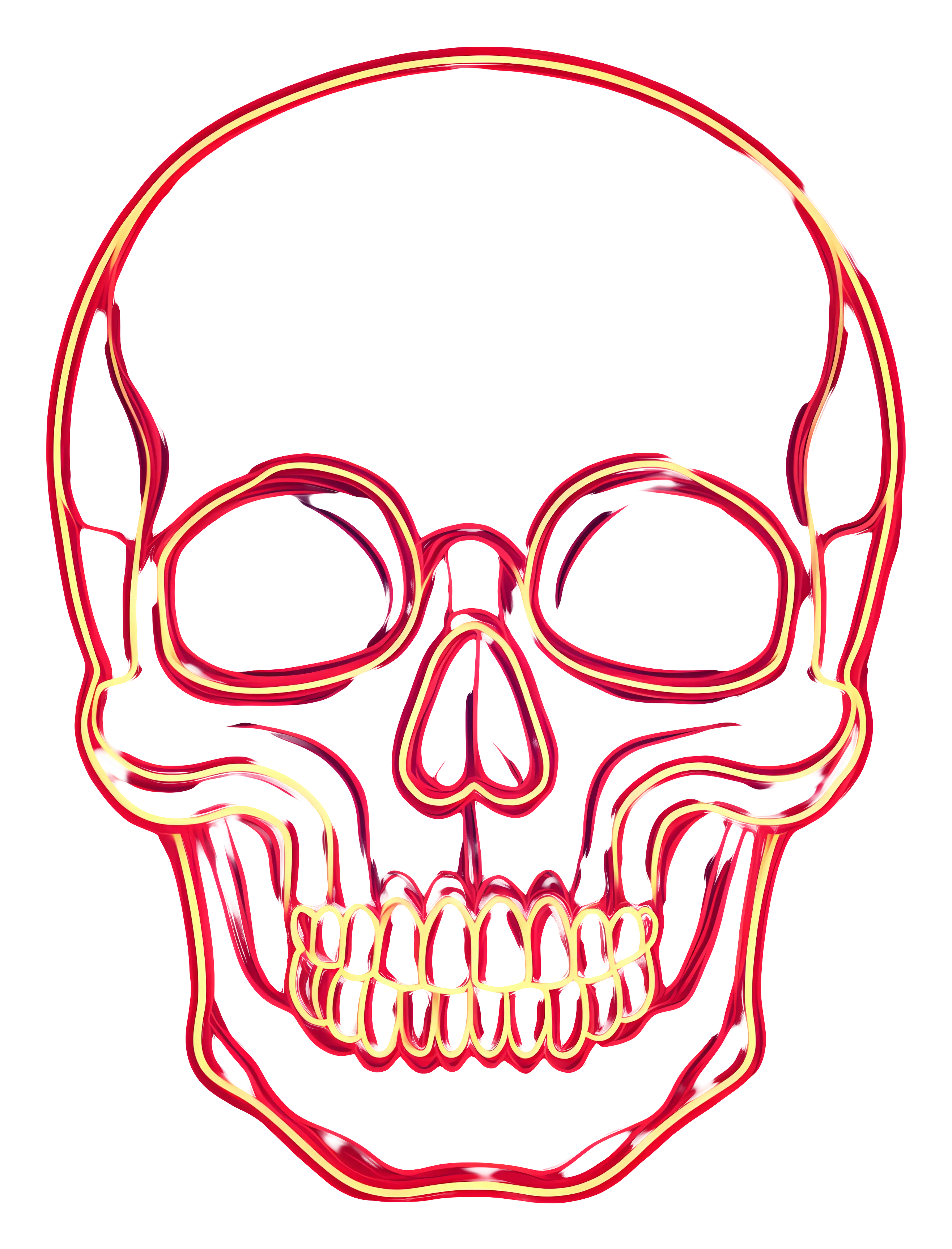 Colorful Skull Outline