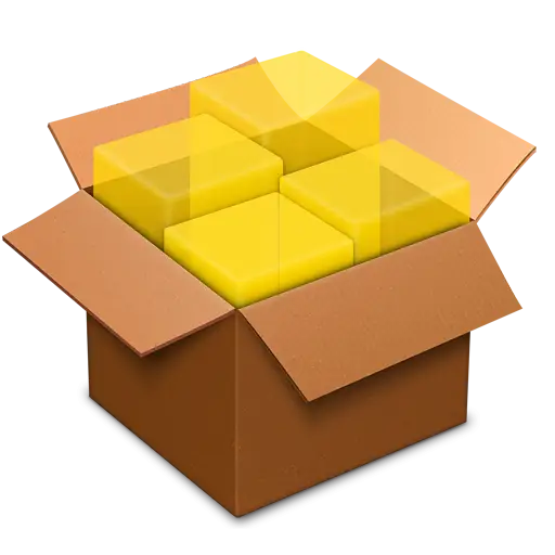 Cardboard Box with Yellow Blocks