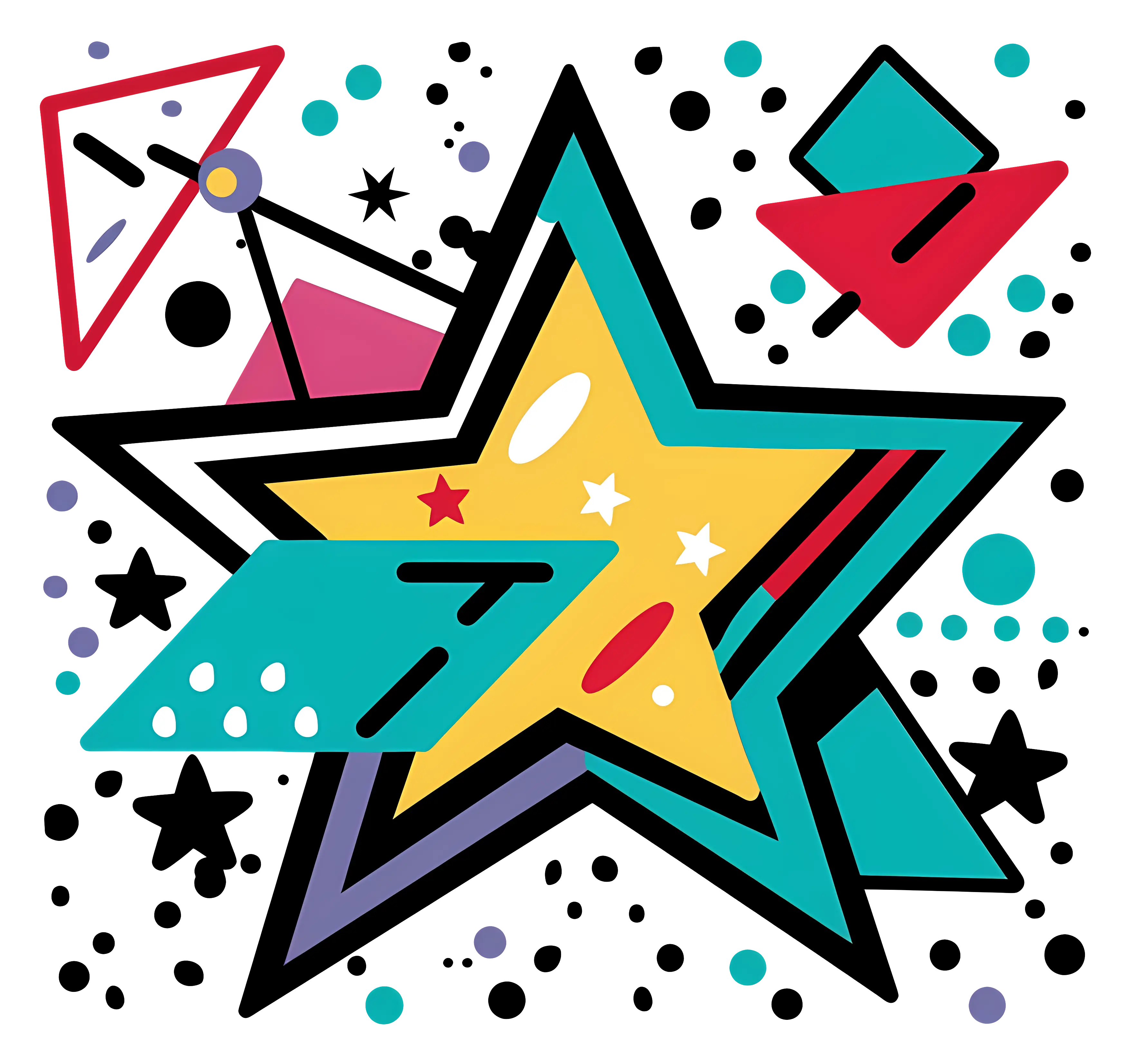 Abstract Colorful Star Design