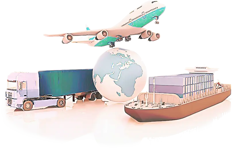 Global Transportation Illustration with Different Modes