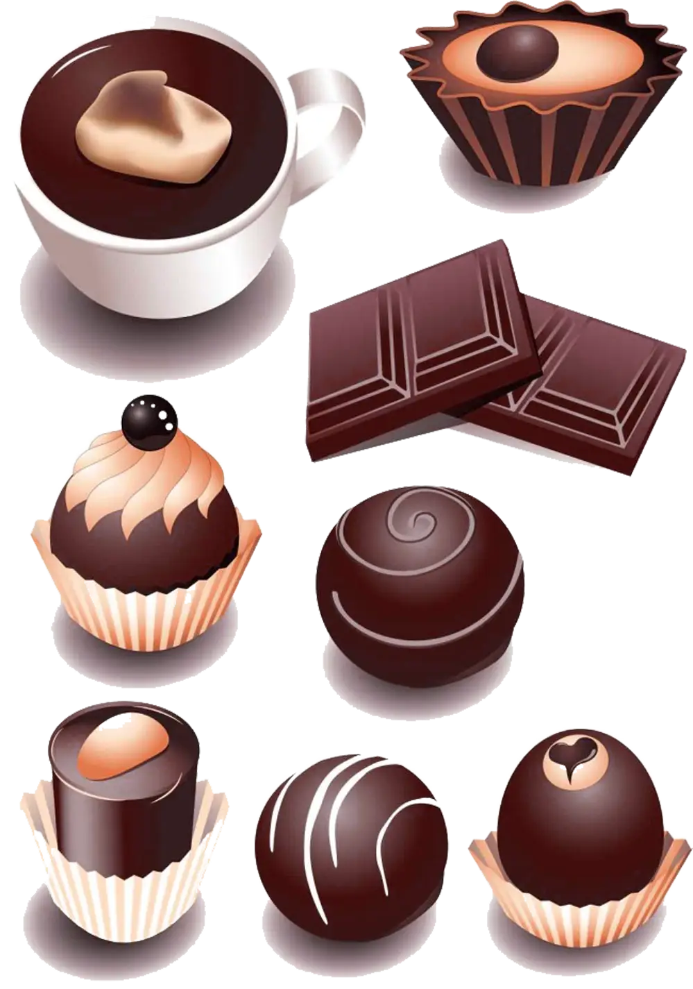 Delicious Assortment of Chocolates and Hot Chocolate
