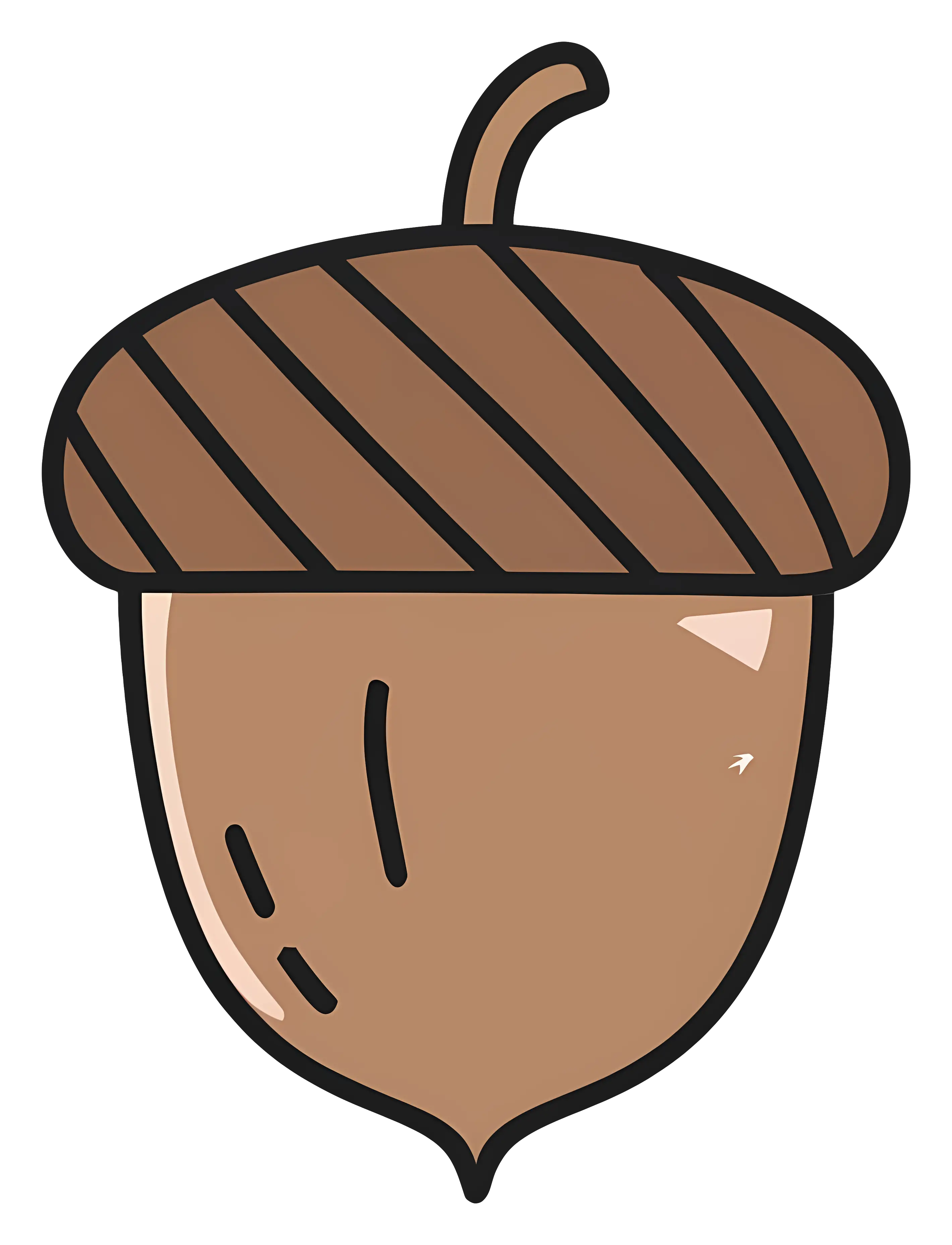 Brown Acorn with Striped Cap