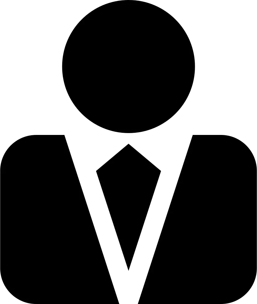 Black Silhouette of Businessman with Triangular Tie
