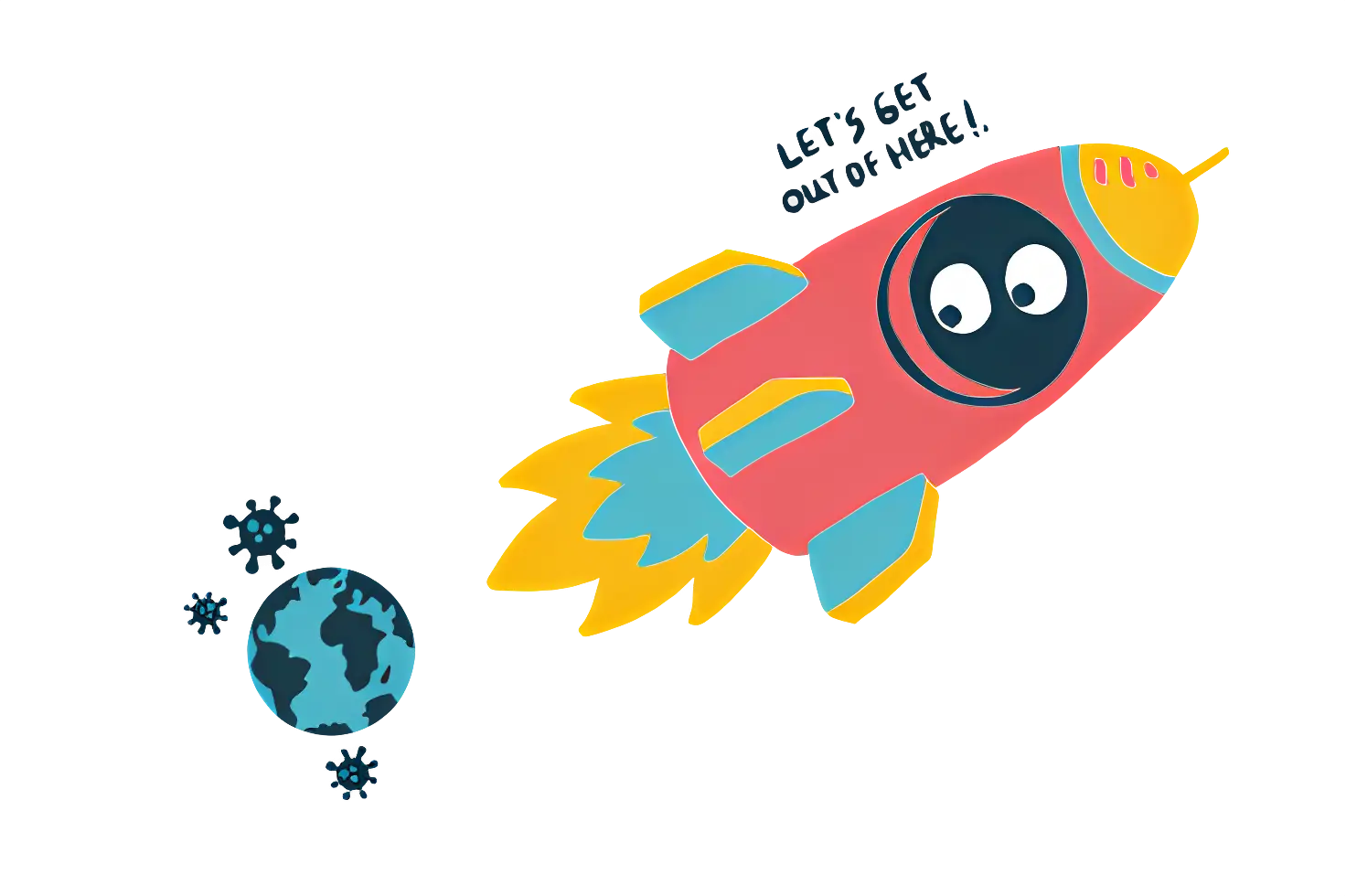 Rocket Leaving Earth