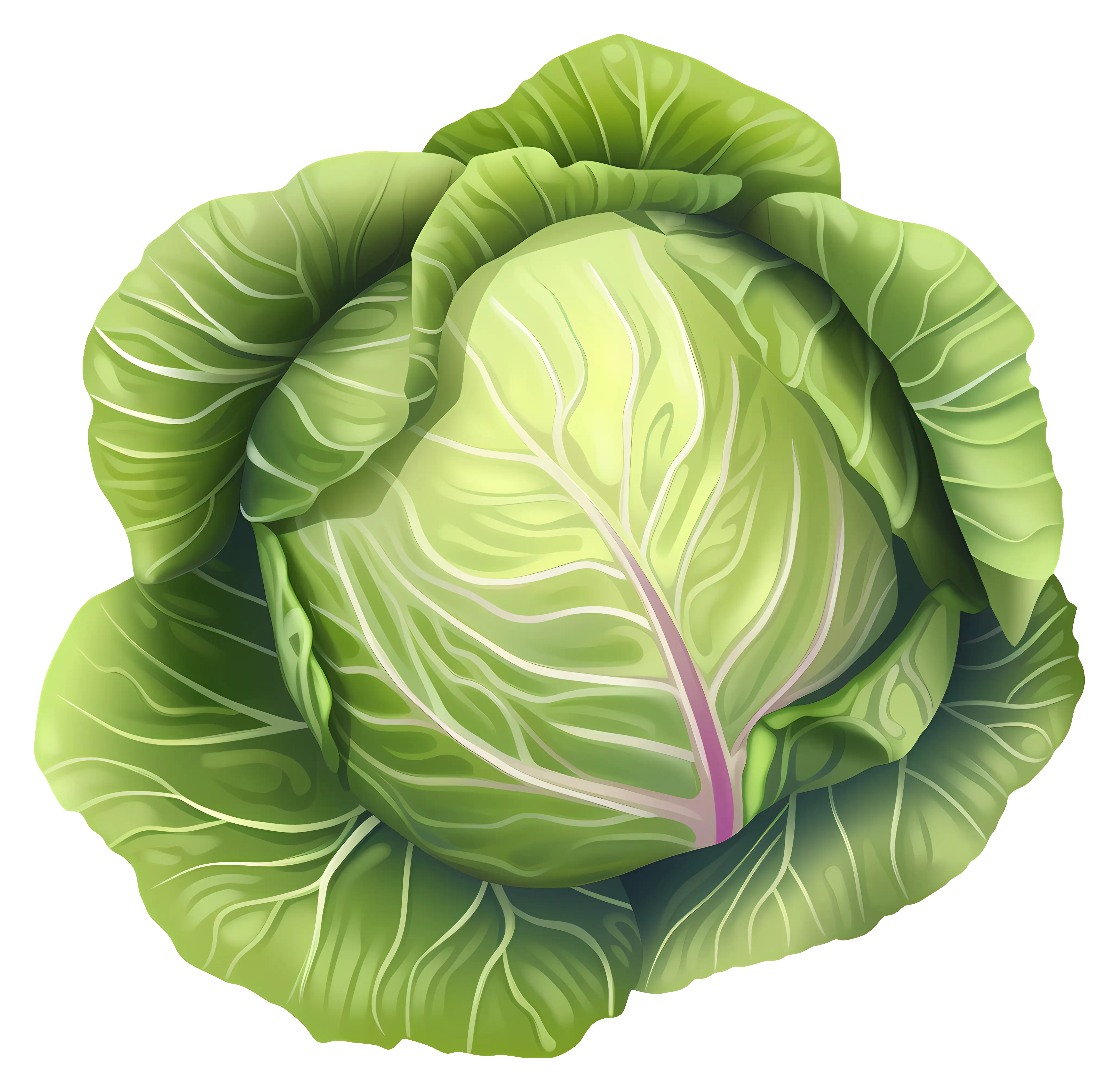 Vibrant Green Cabbage Illustration