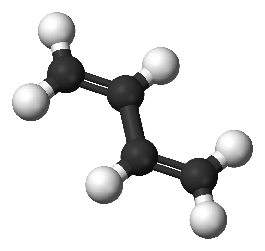 Butene Molecular Structure in 3D Representation