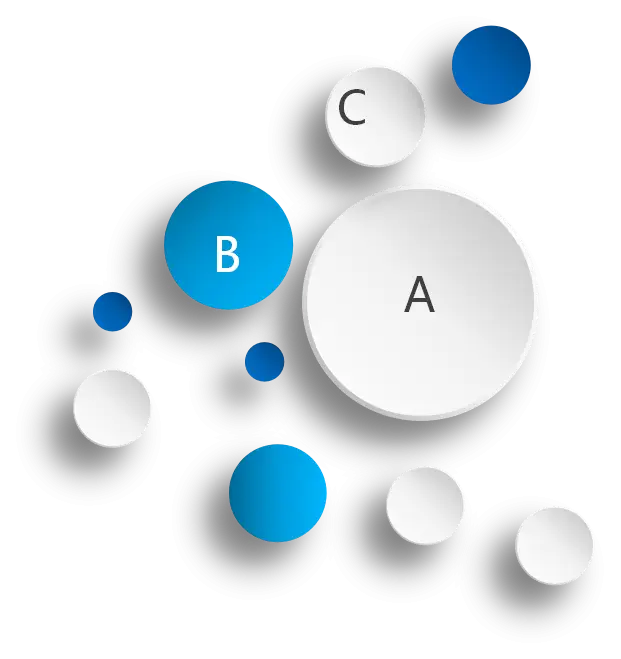 Abstract Blue and White Circles Design