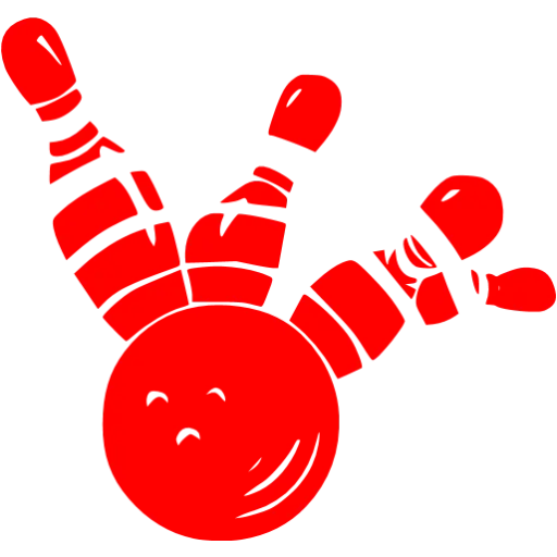 Red Bowling Pin and Ball Design