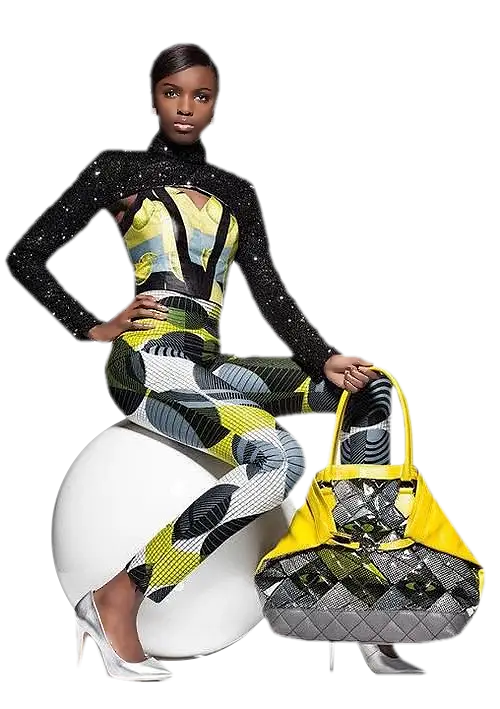 Fashion Model with Yellow Bag