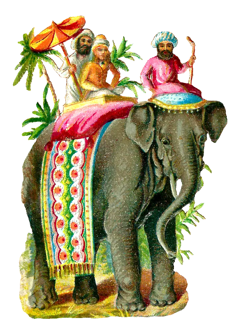 People Riding an Elephant