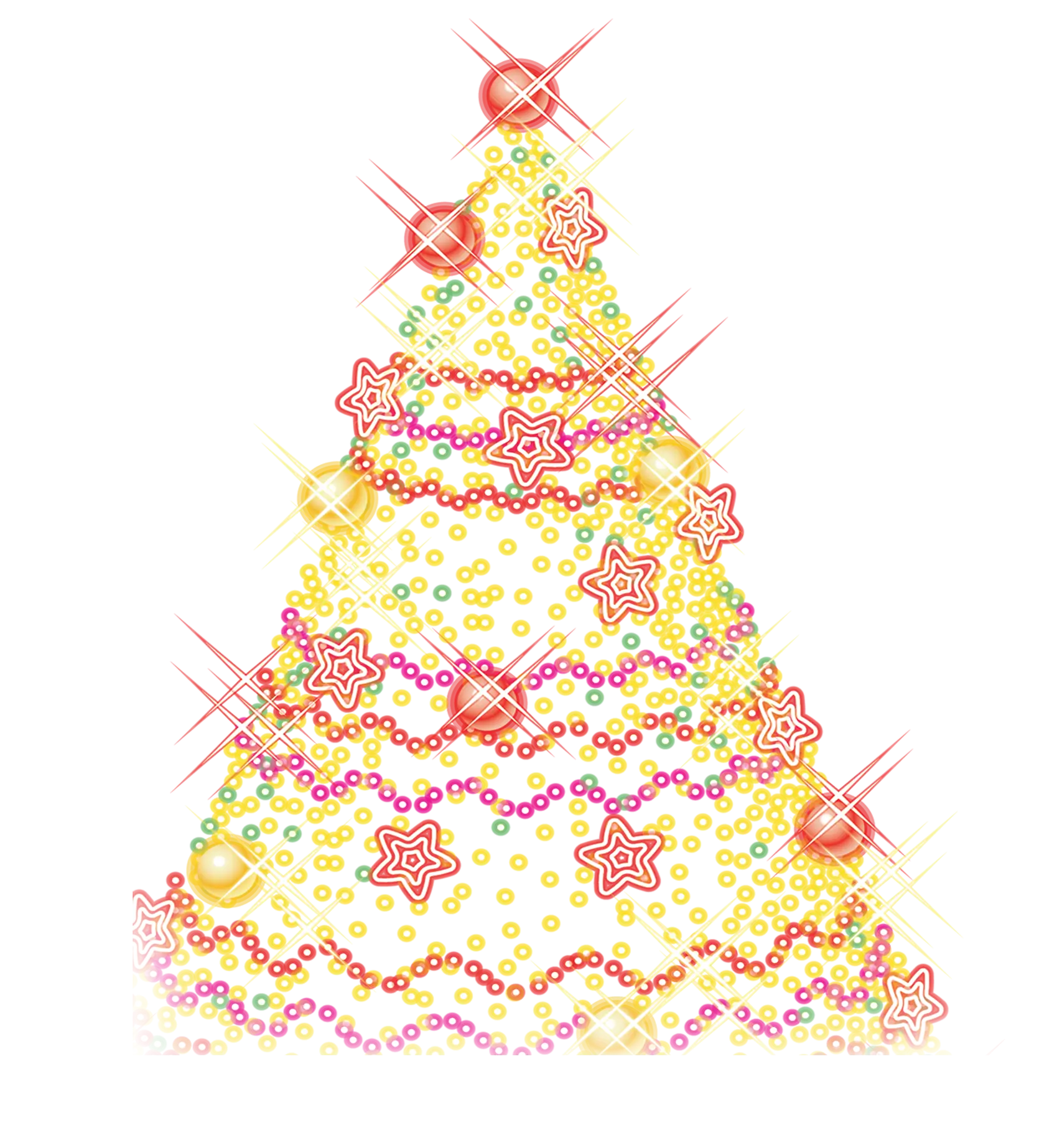Golden Glitter Christmas Tree with Sparkles