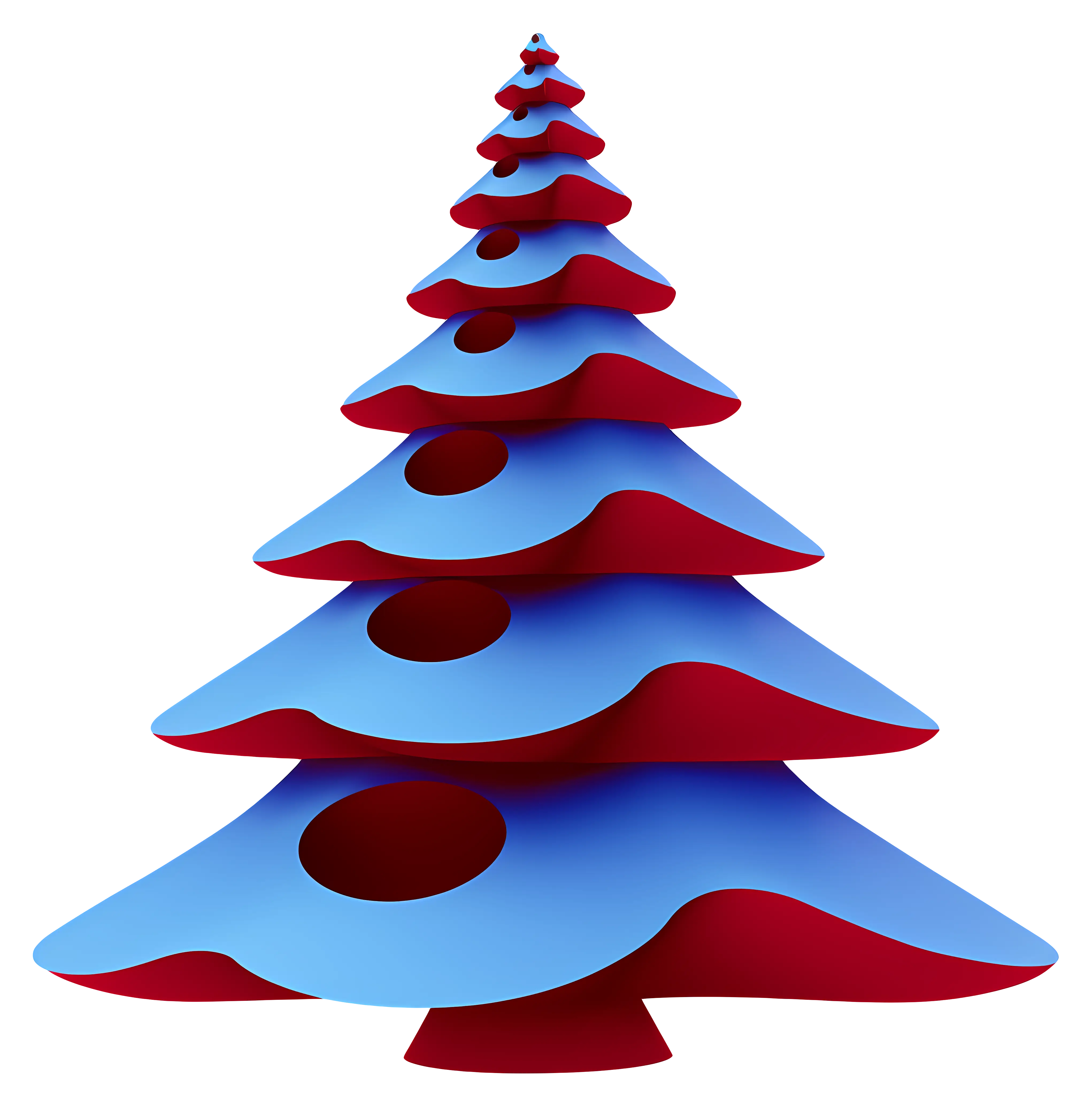 Abstract Blue and Red Christmas Tree Design