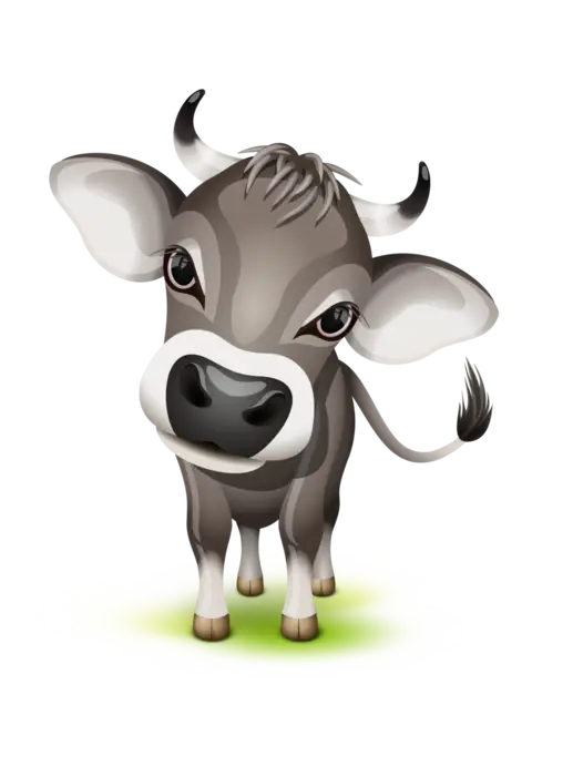 Adorable Cartoon Cow Character Illustration