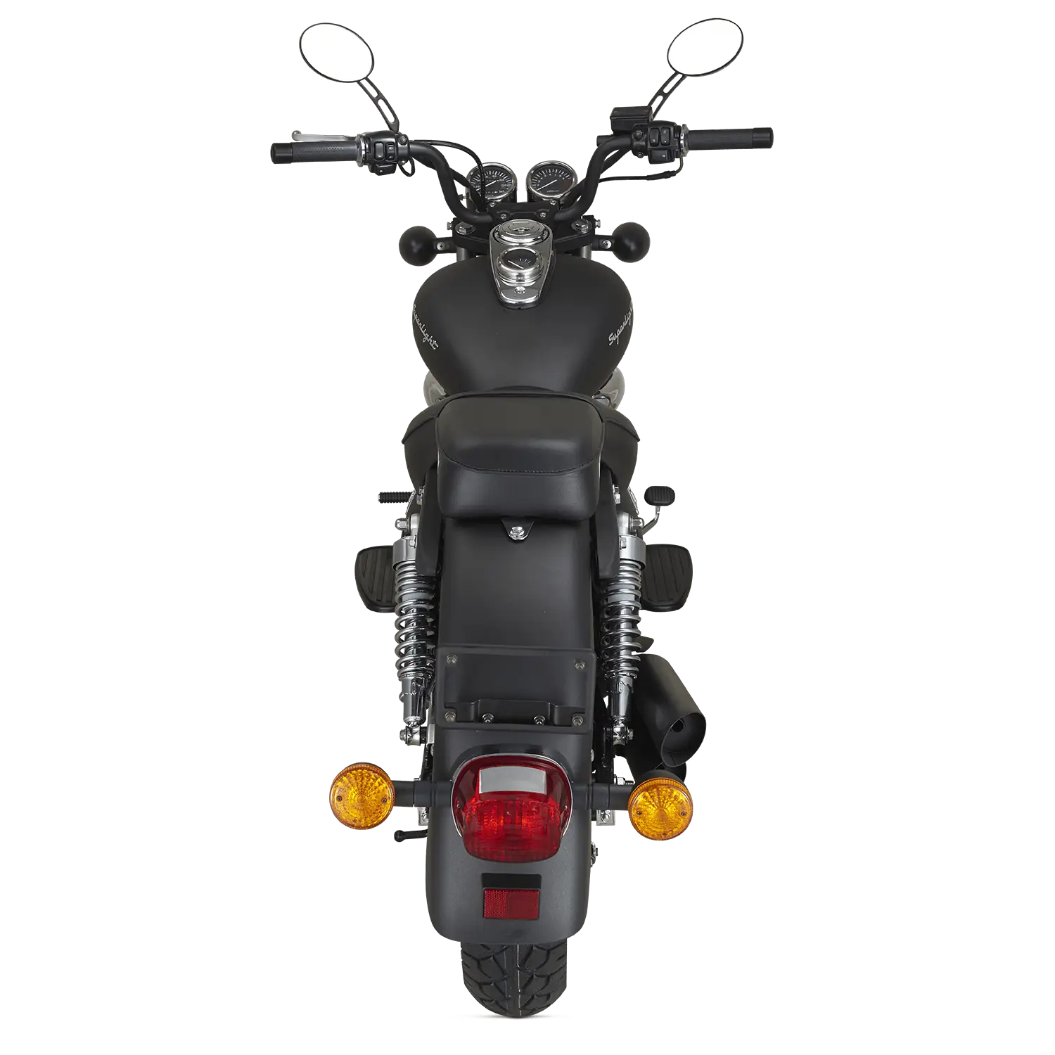 Black Motorcycle Rear View Design