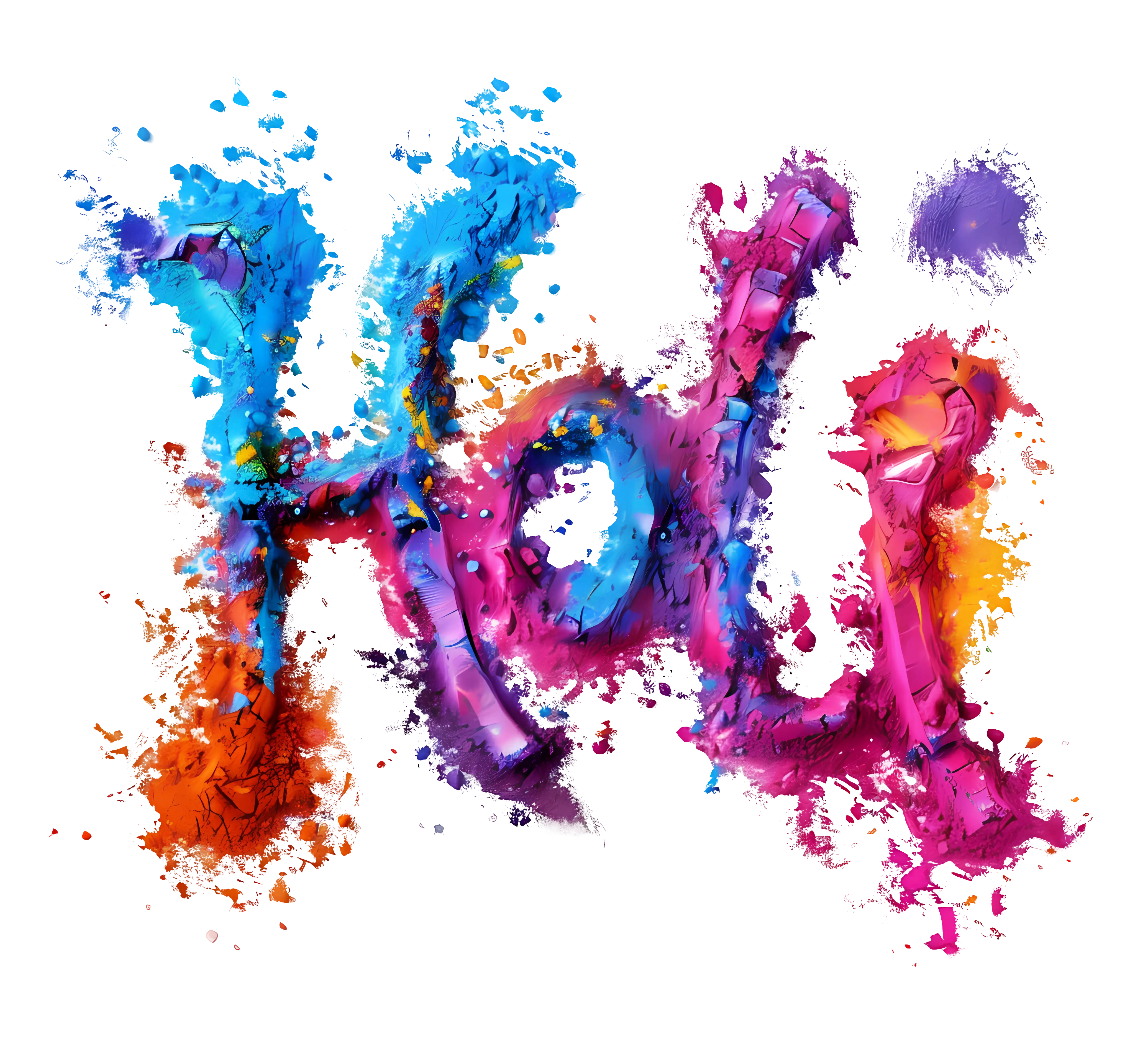 Colorful Holi Text Illustration