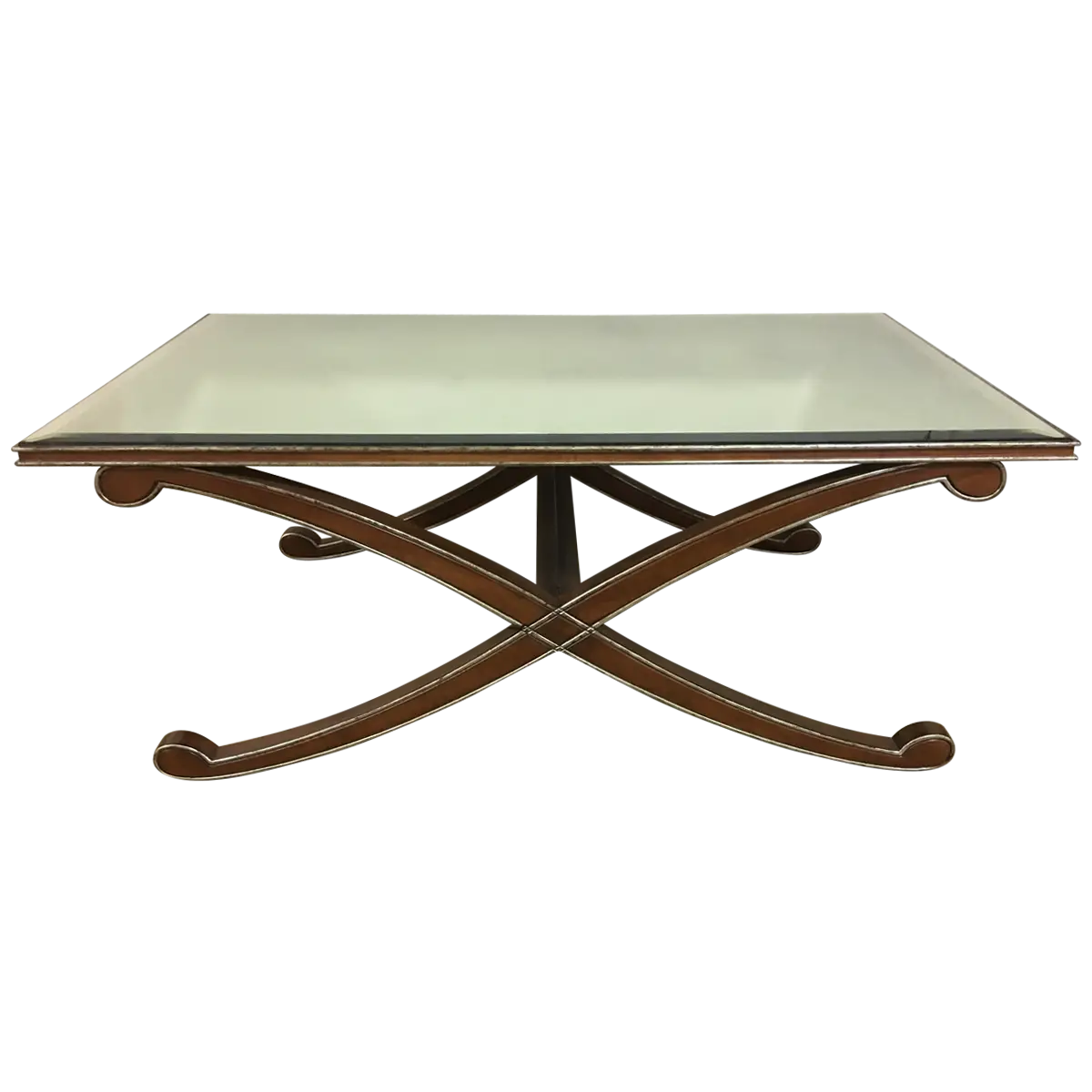 Glass and Wood Coffee Table
