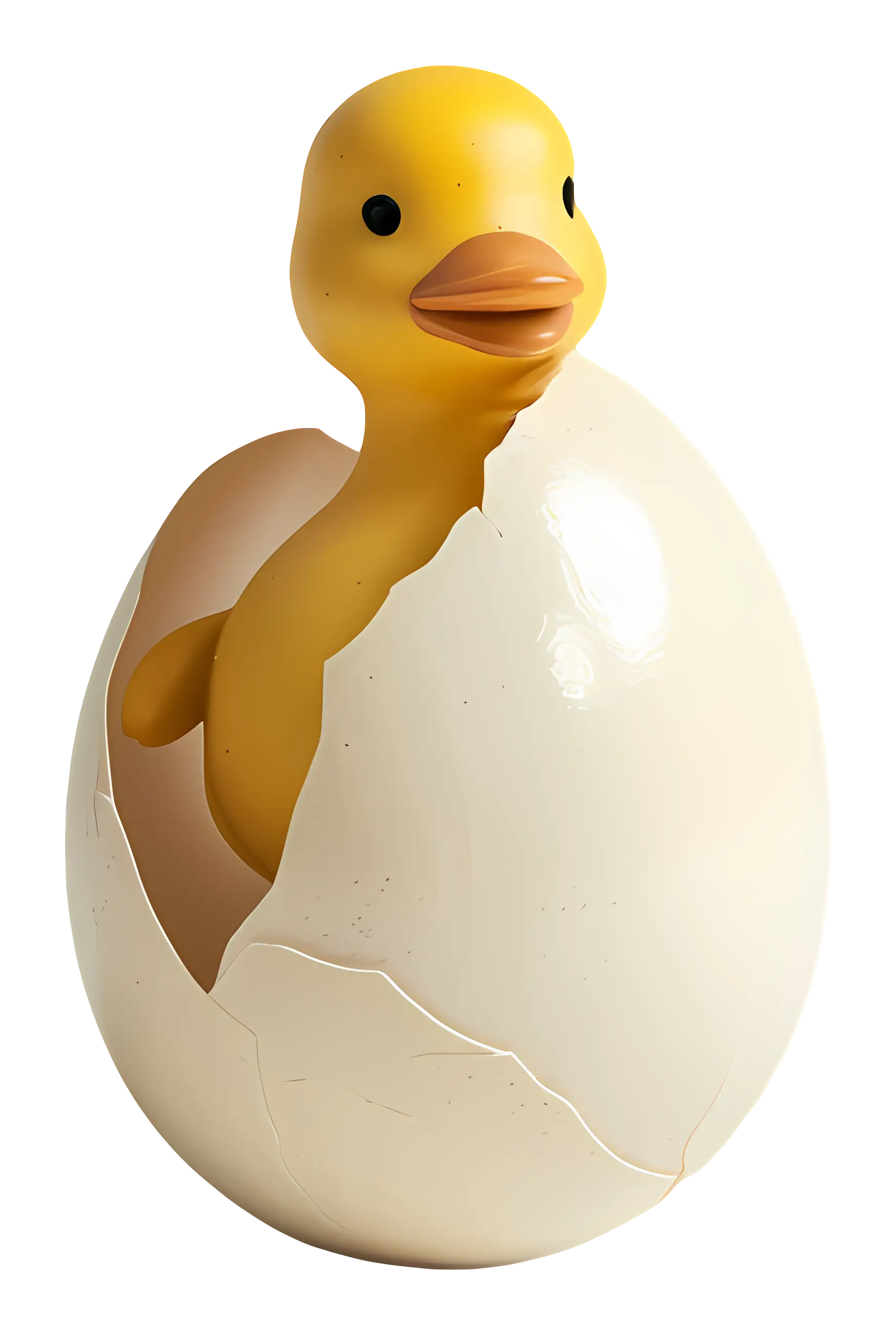 Cute Duckling Hatching from Egg