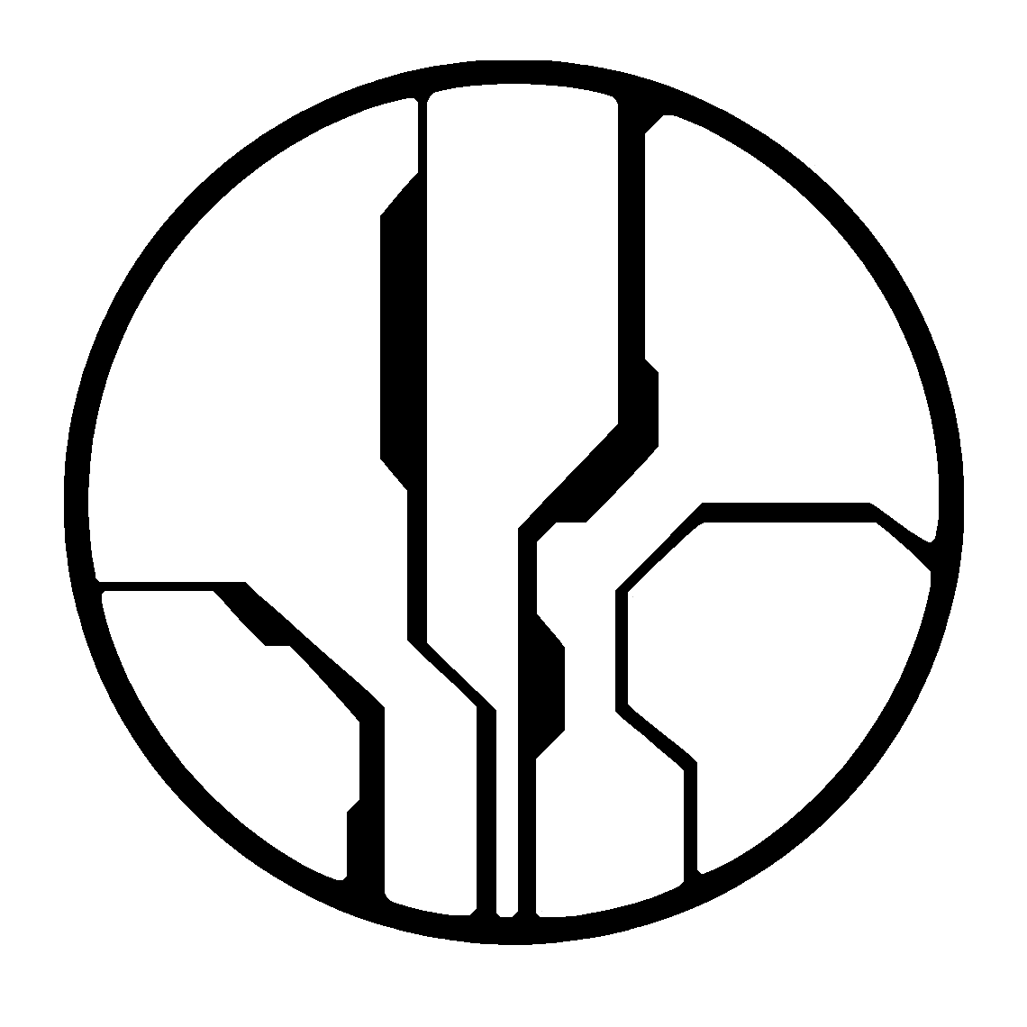 Minimal Circular Tech Symbol Design