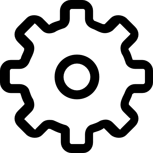 Black Gear Icon for Settings or Mechanism