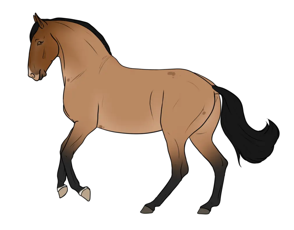 Walking Tan Horse Illustration
