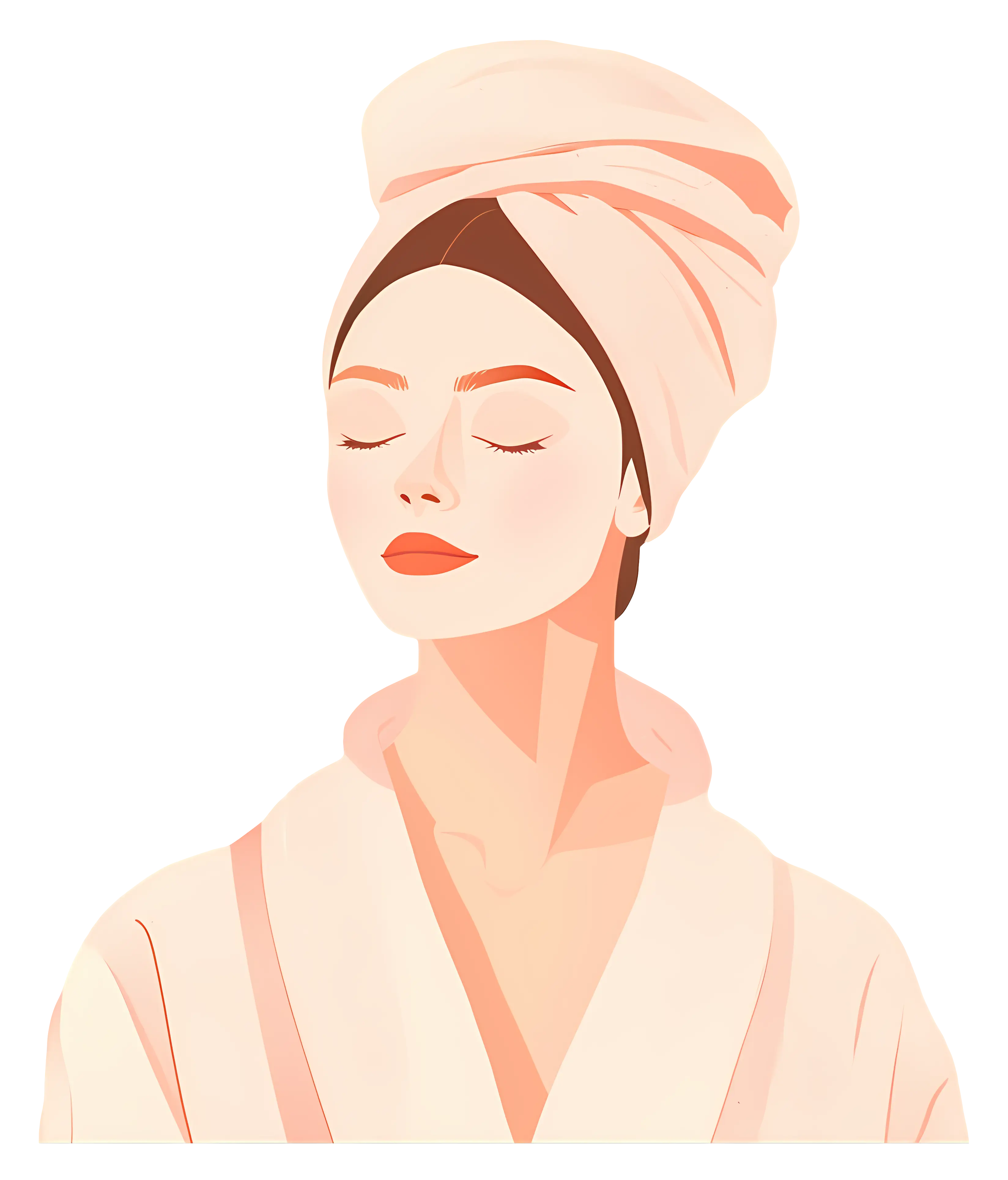 Woman Relaxing with Towel and Spa Look