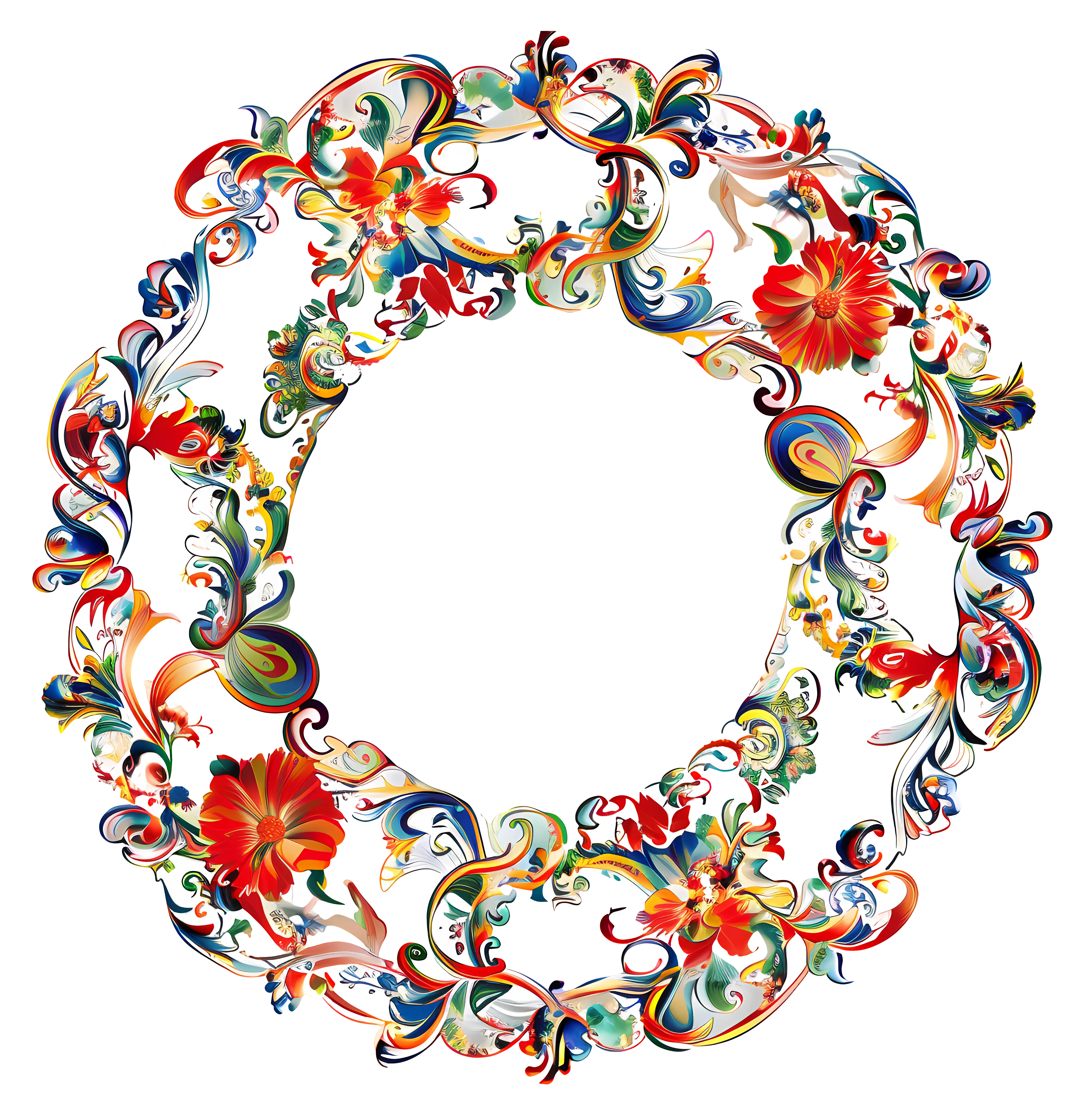 Colorful Floral Wreath