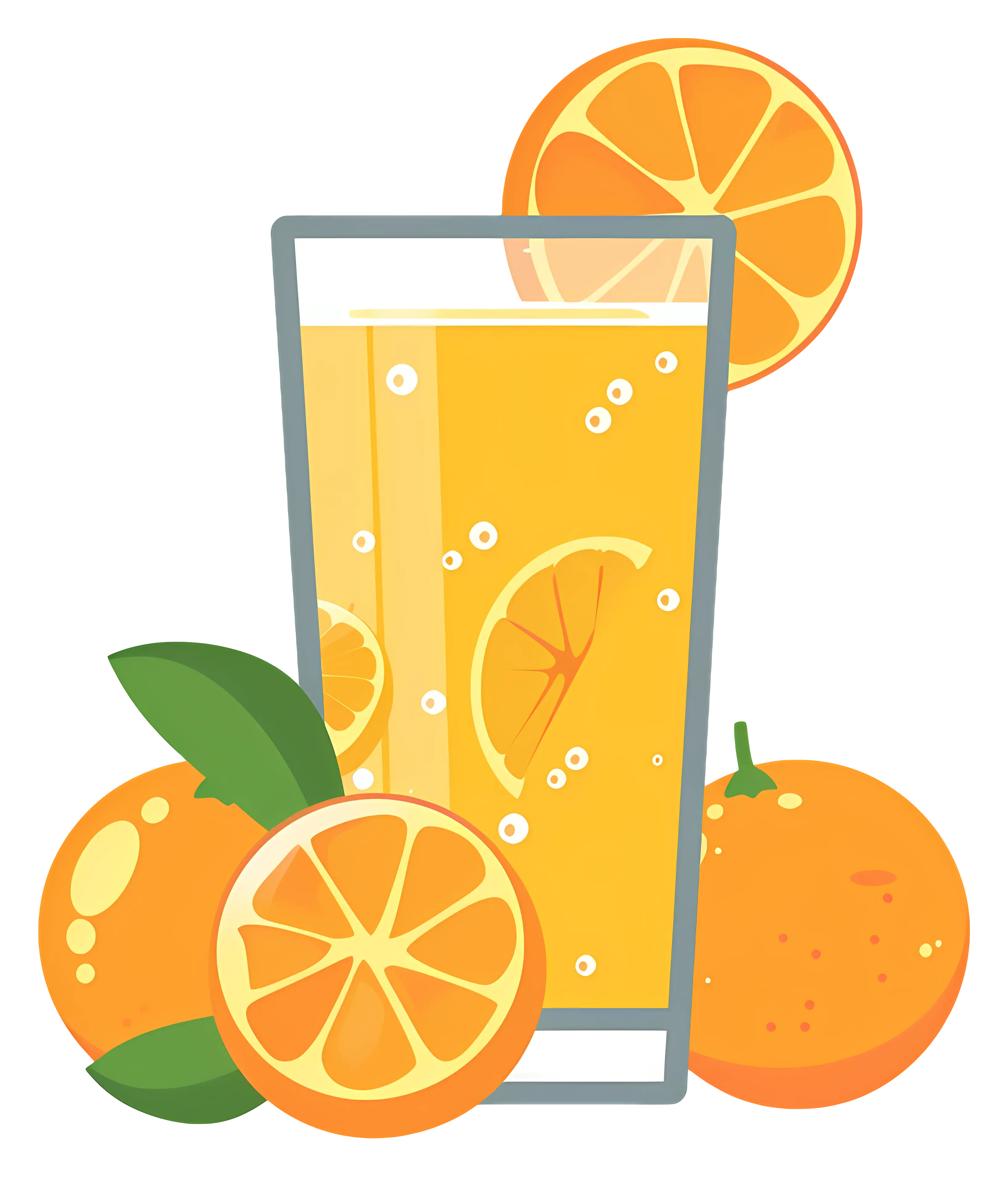 Refreshing Glass of Orange Juice with Fruits