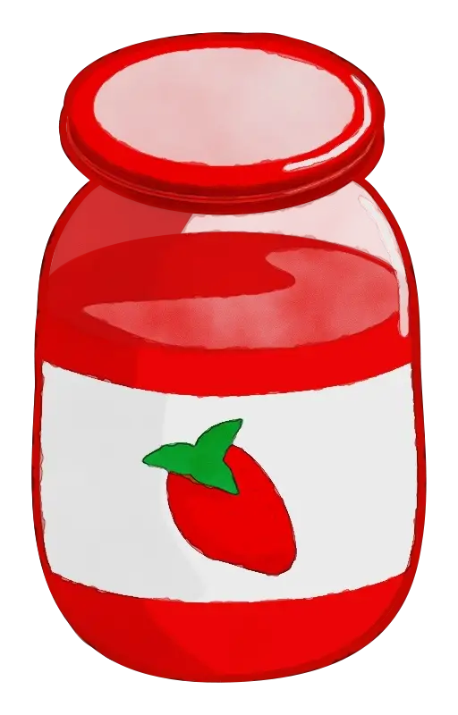 Strawberry Jam Jar Illustration