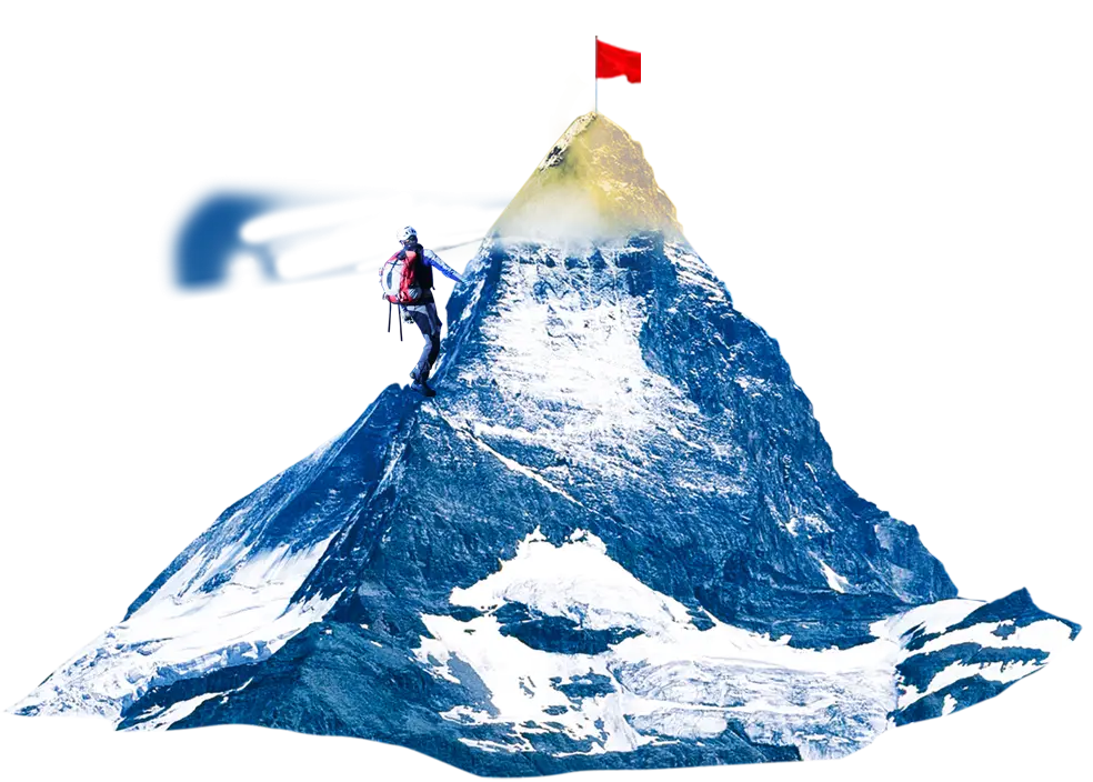 Mountain Climber Reaching the Summit