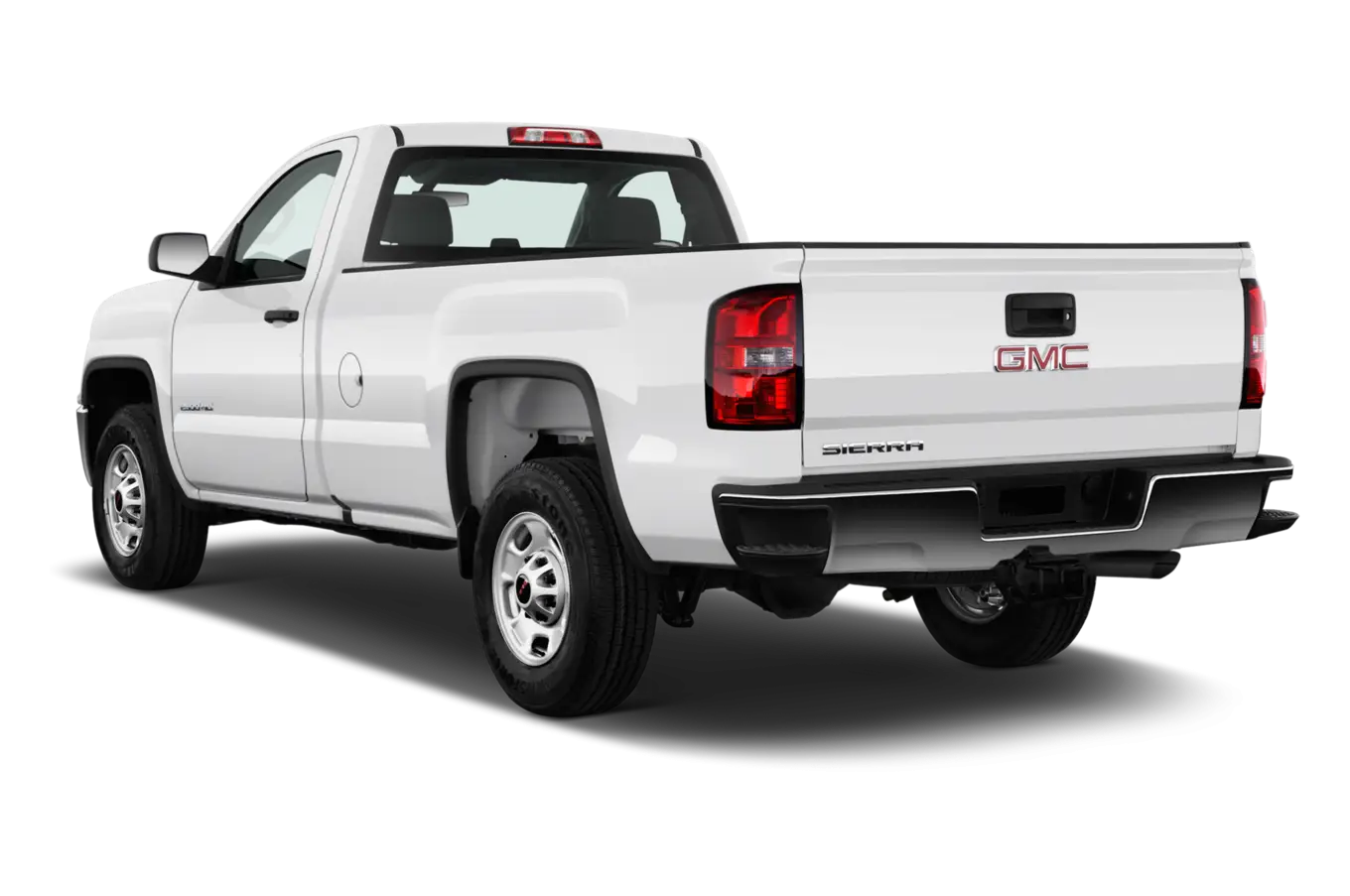 White GMC Pickup Truck Rear View