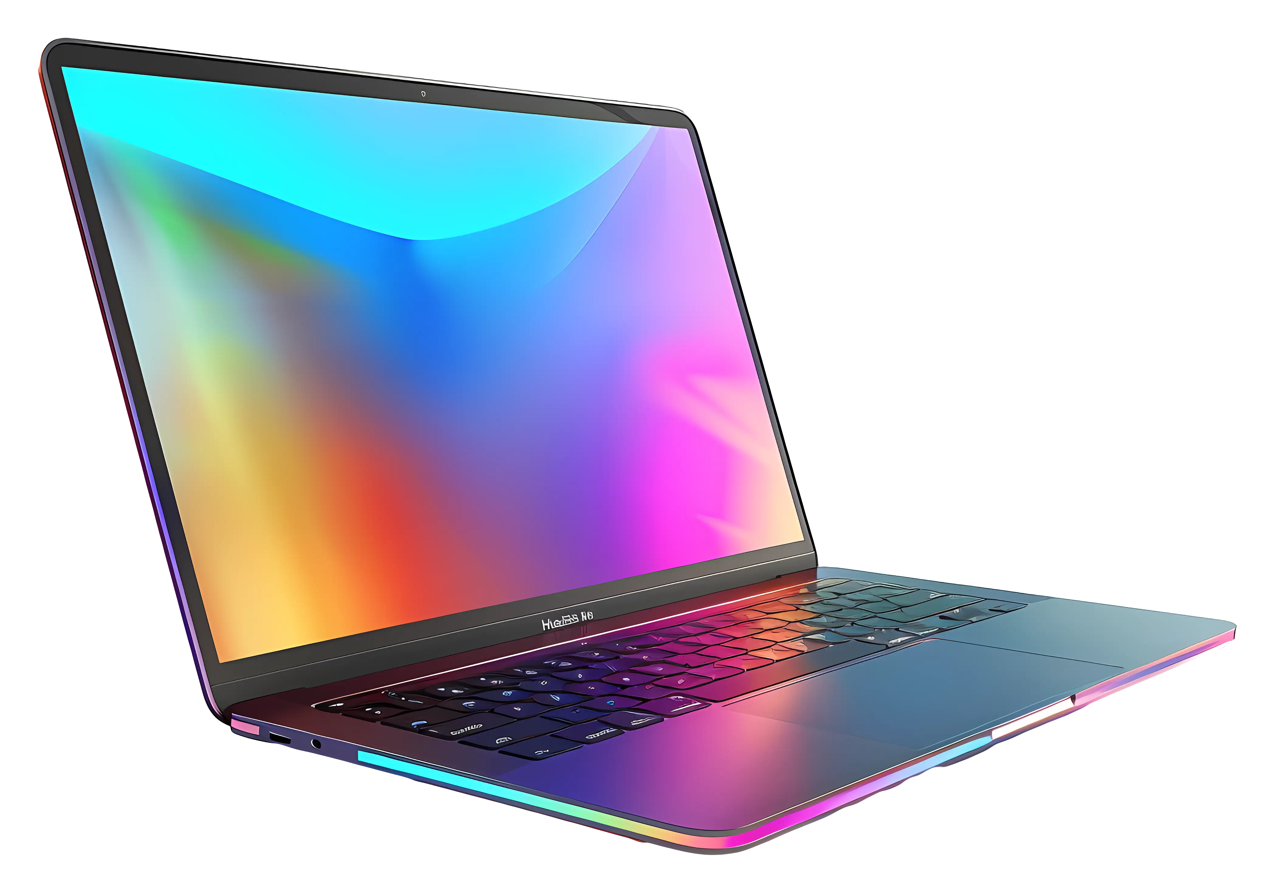 Modern Laptop with Colorful Screen